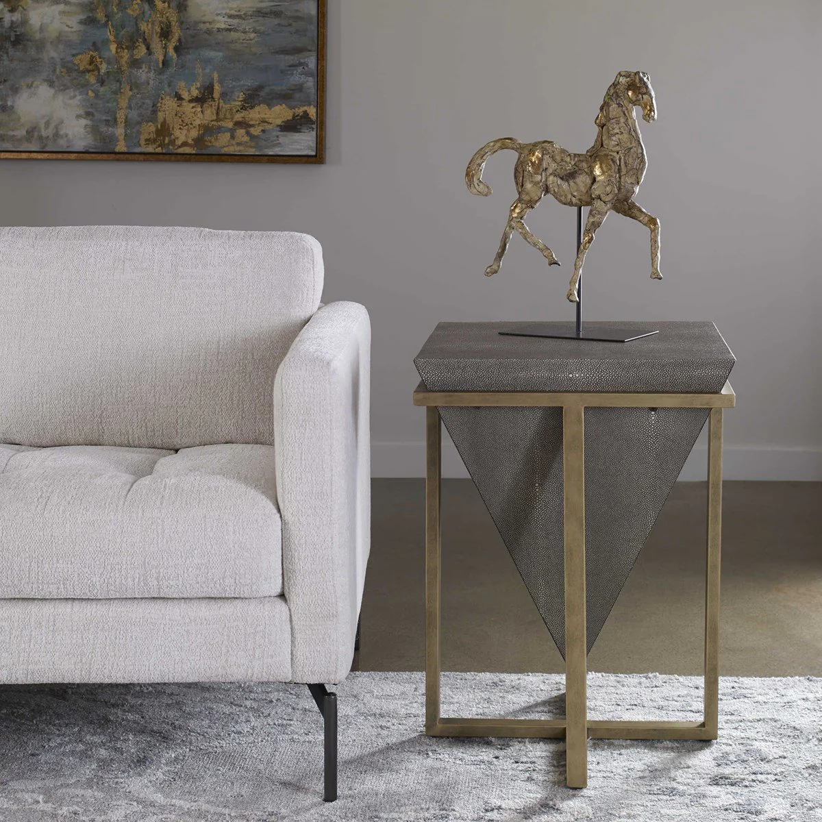 Uttermost Bertrand Accent Table, Shagreen