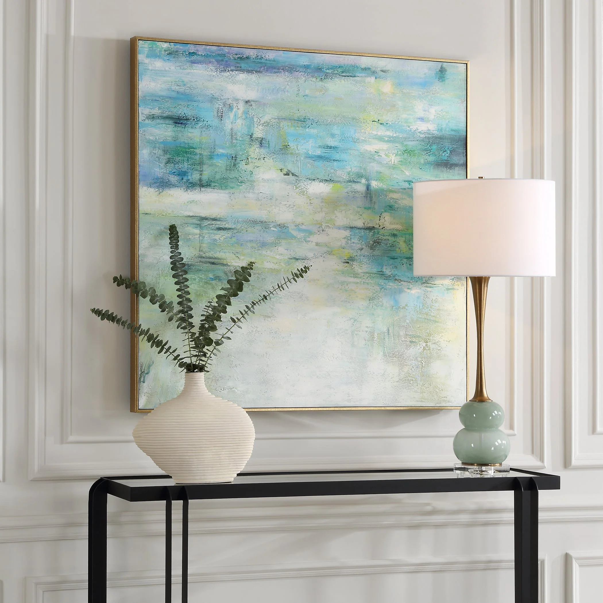 Uttermost Blissful Hand Painted Abstract Art - Image 4
