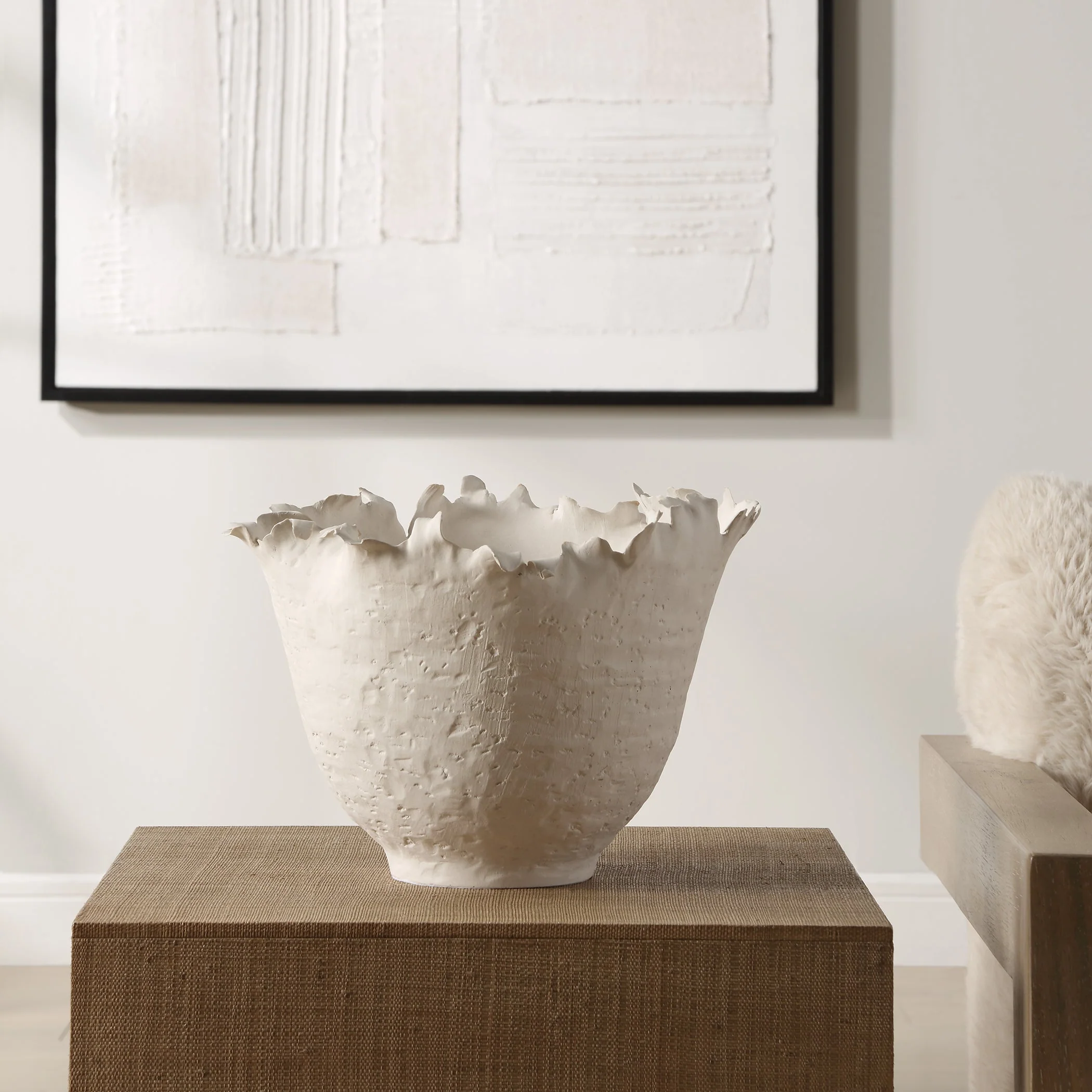 Uttermost Blossom Tall Off-white Bowl - Image 2