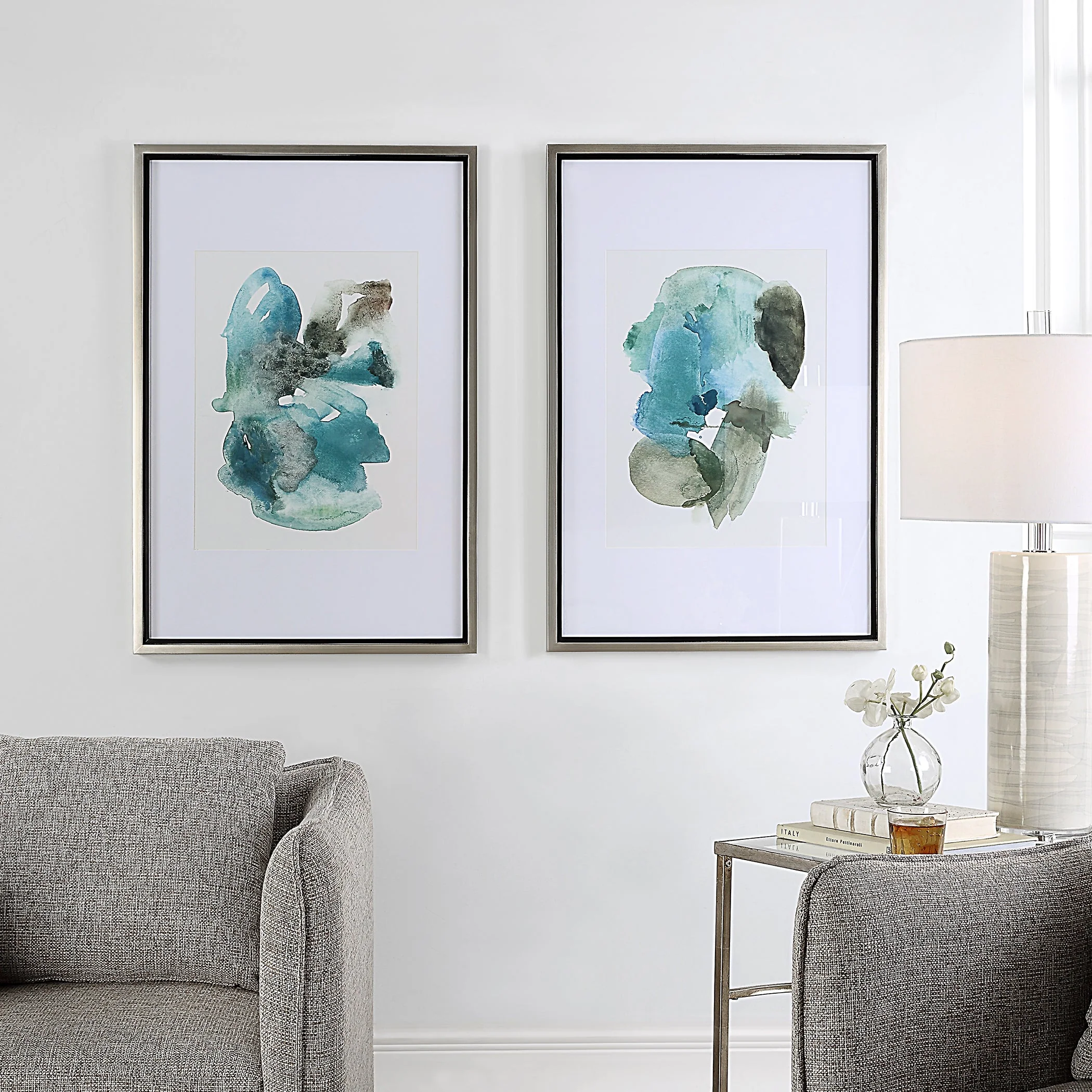 Uttermost Blueprints Watercolor Prints, Set Of 2 - Image 2
