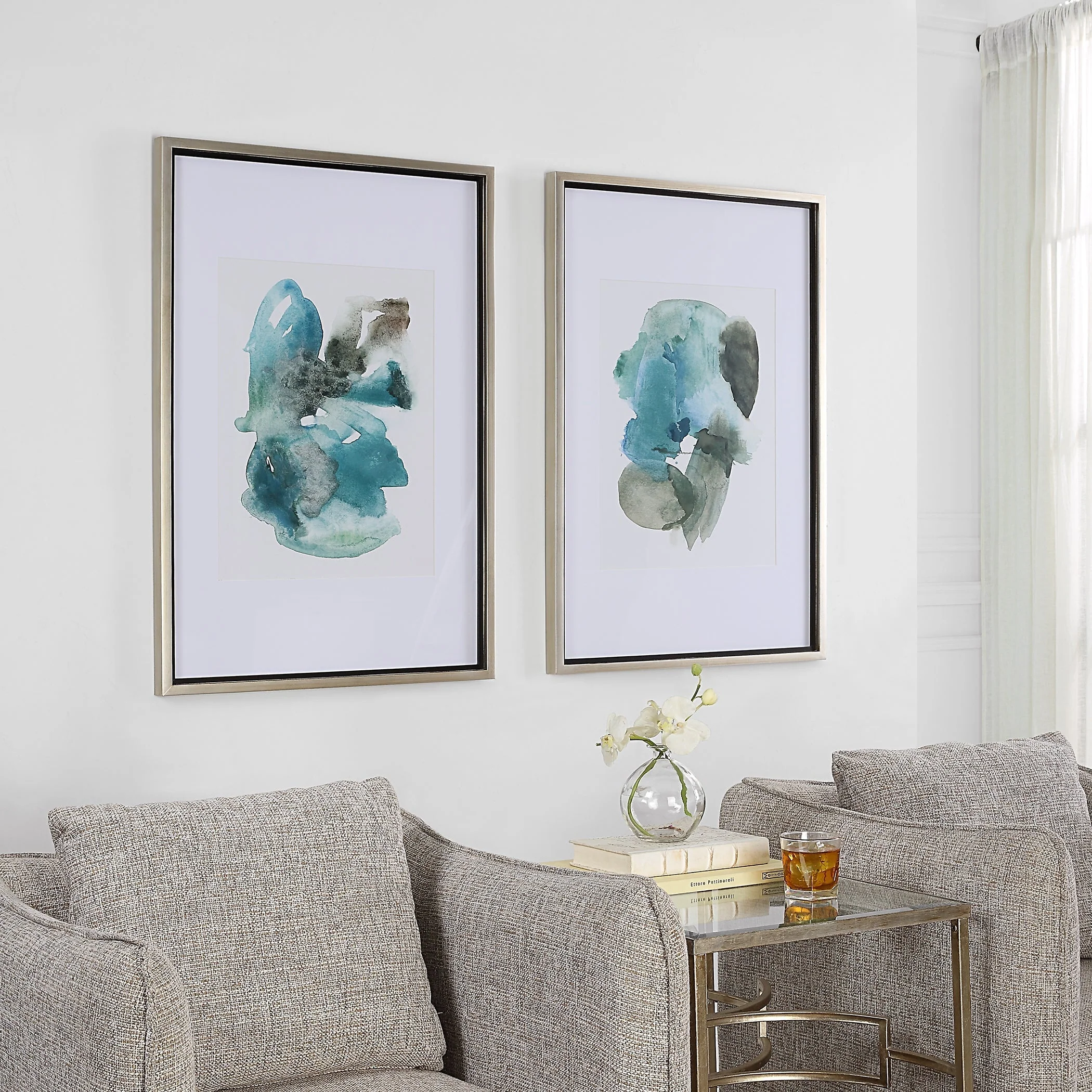 Uttermost Blueprints Watercolor Prints, Set Of 2 - Image 3