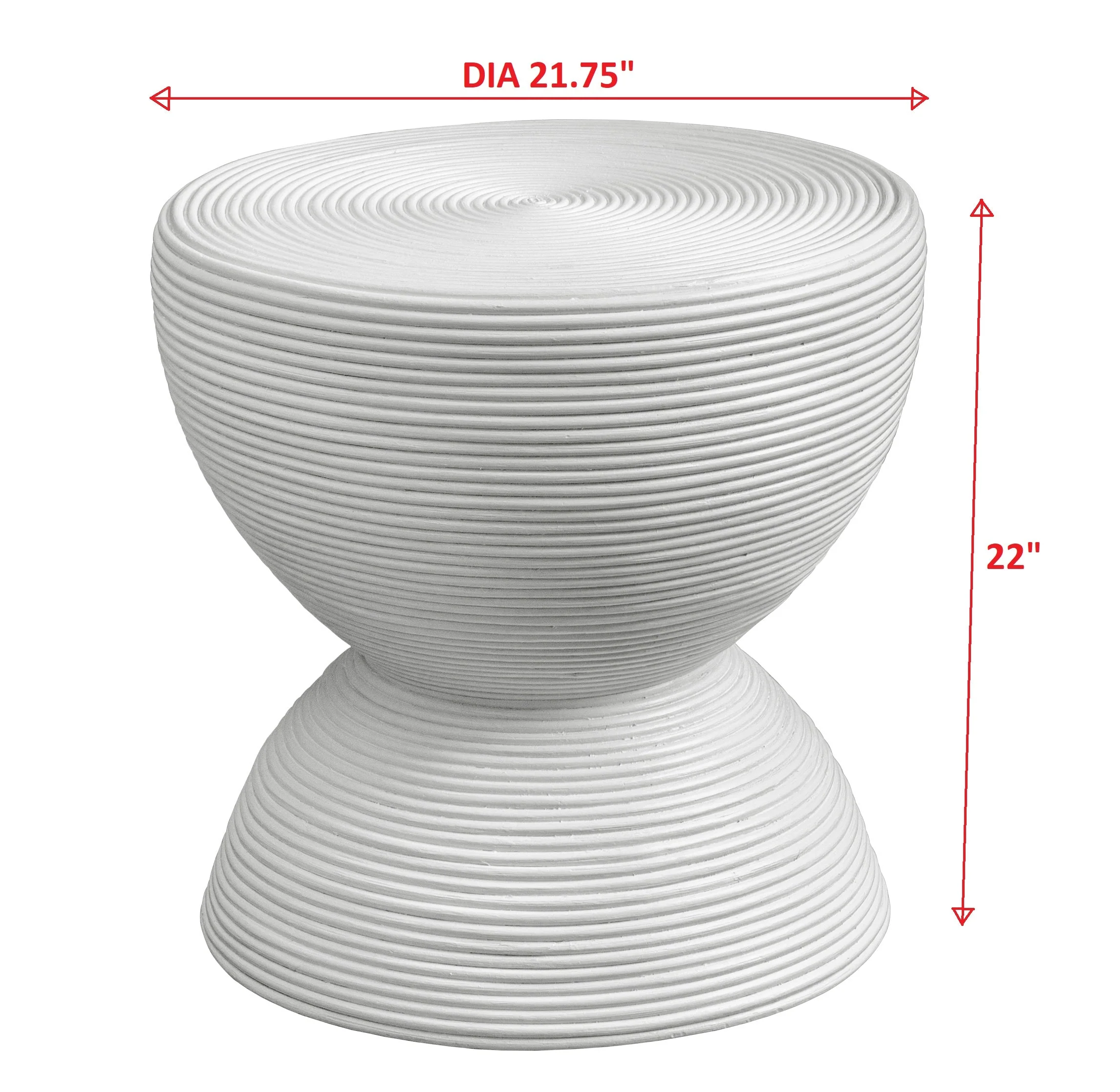 Uttermost Bongo White Rattan Side Table - Image 3