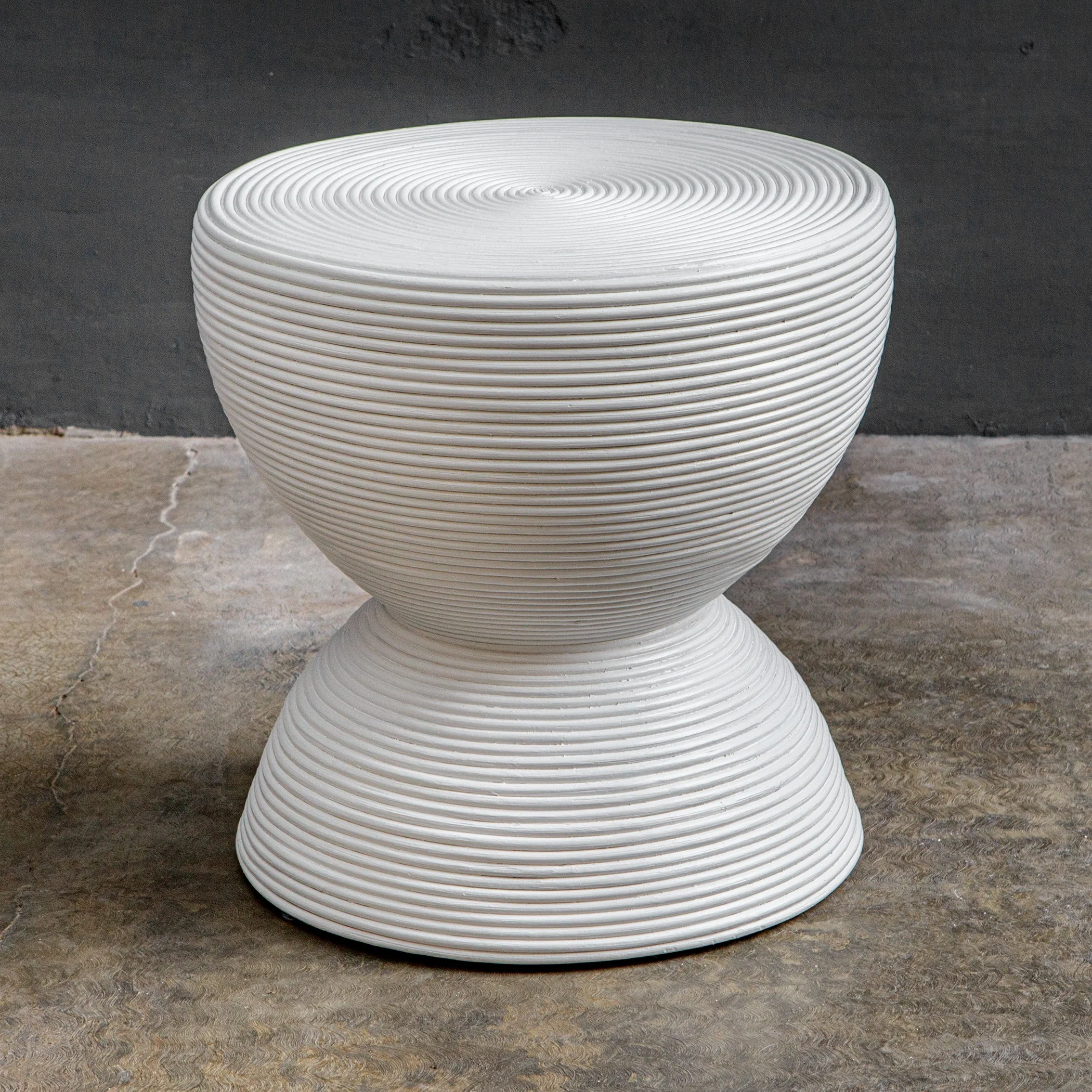Uttermost Bongo White Rattan Side Table - Image 5