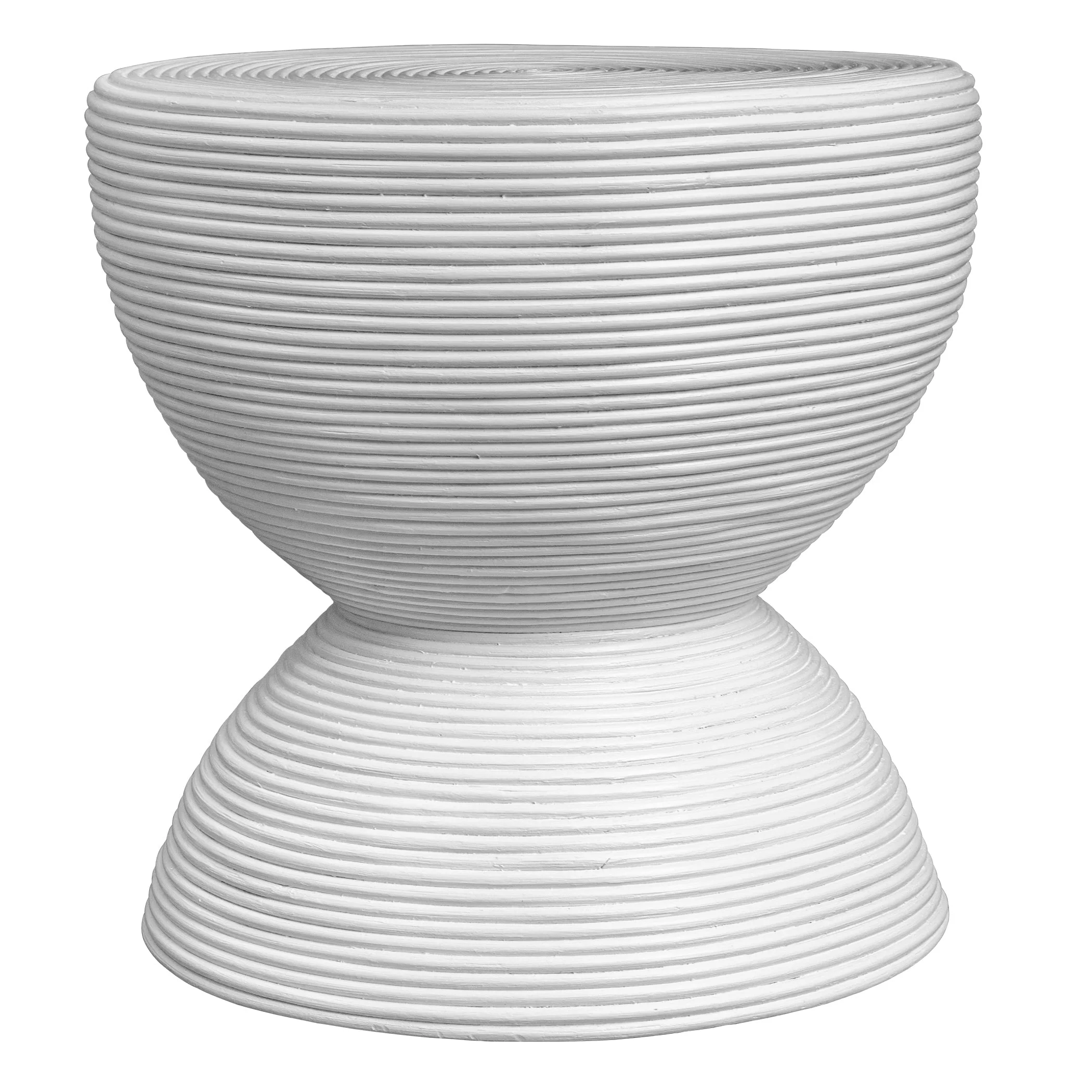 Uttermost Bongo White Rattan Side Table - Image 6