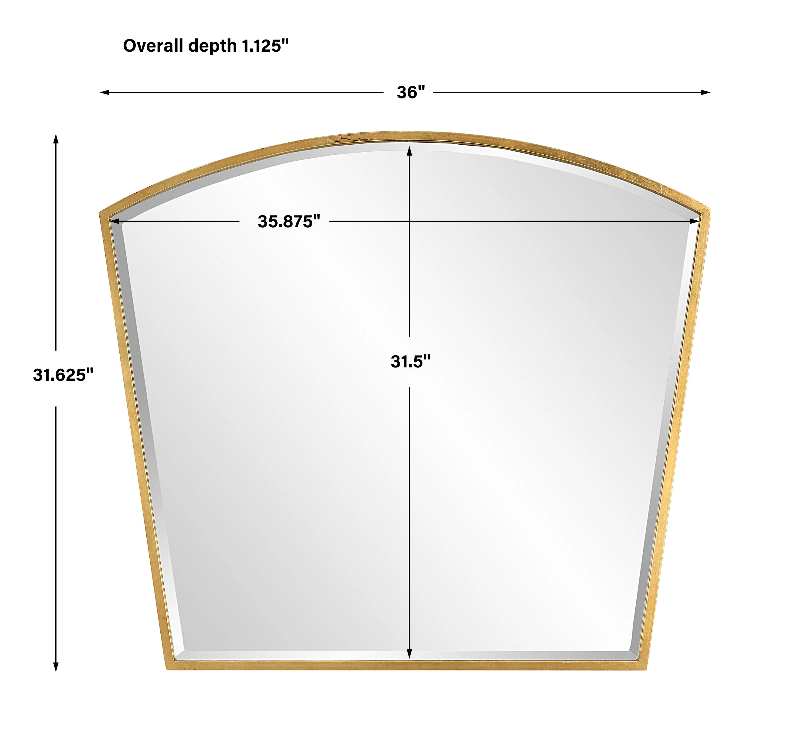 Uttermost Boundary Gold Arch Mirror - Image 3
