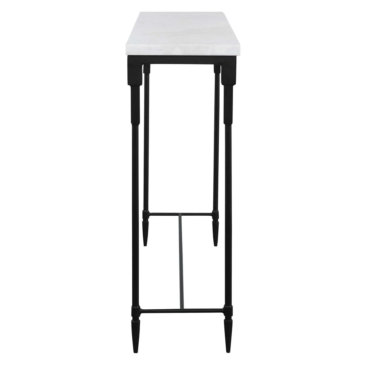 Uttermost Bourges White Marble Console Table - Image 4