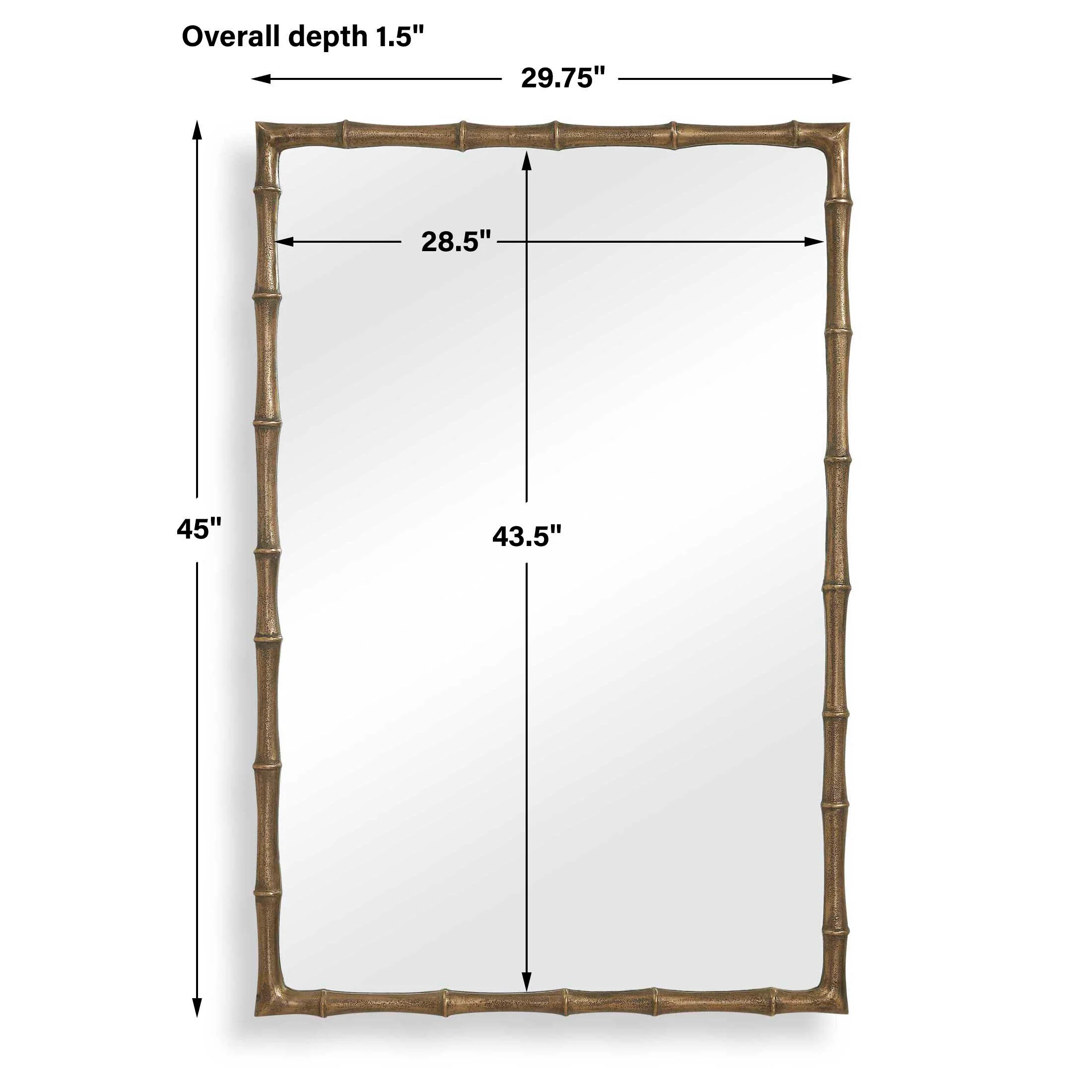 Uttermost Brass Bamboo Rectangle Mirror - Image 3