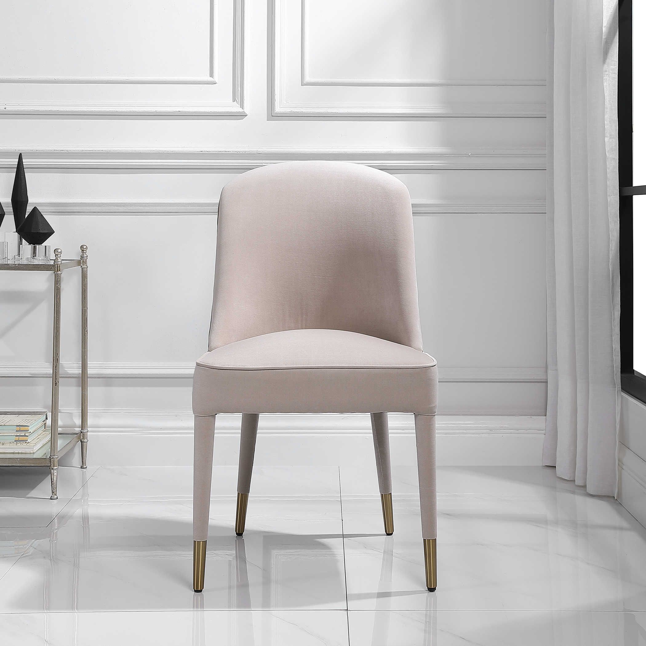 Uttermost Brie Armless Chair, Champagne Set Of 2