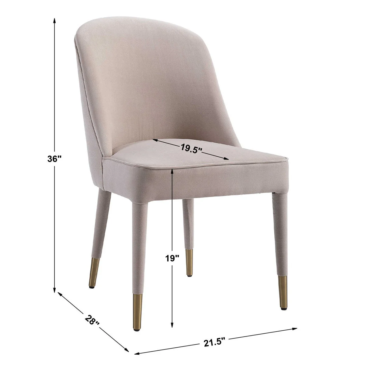 Uttermost Brie Armless Chair, Champagne Set Of 2 - Image 6