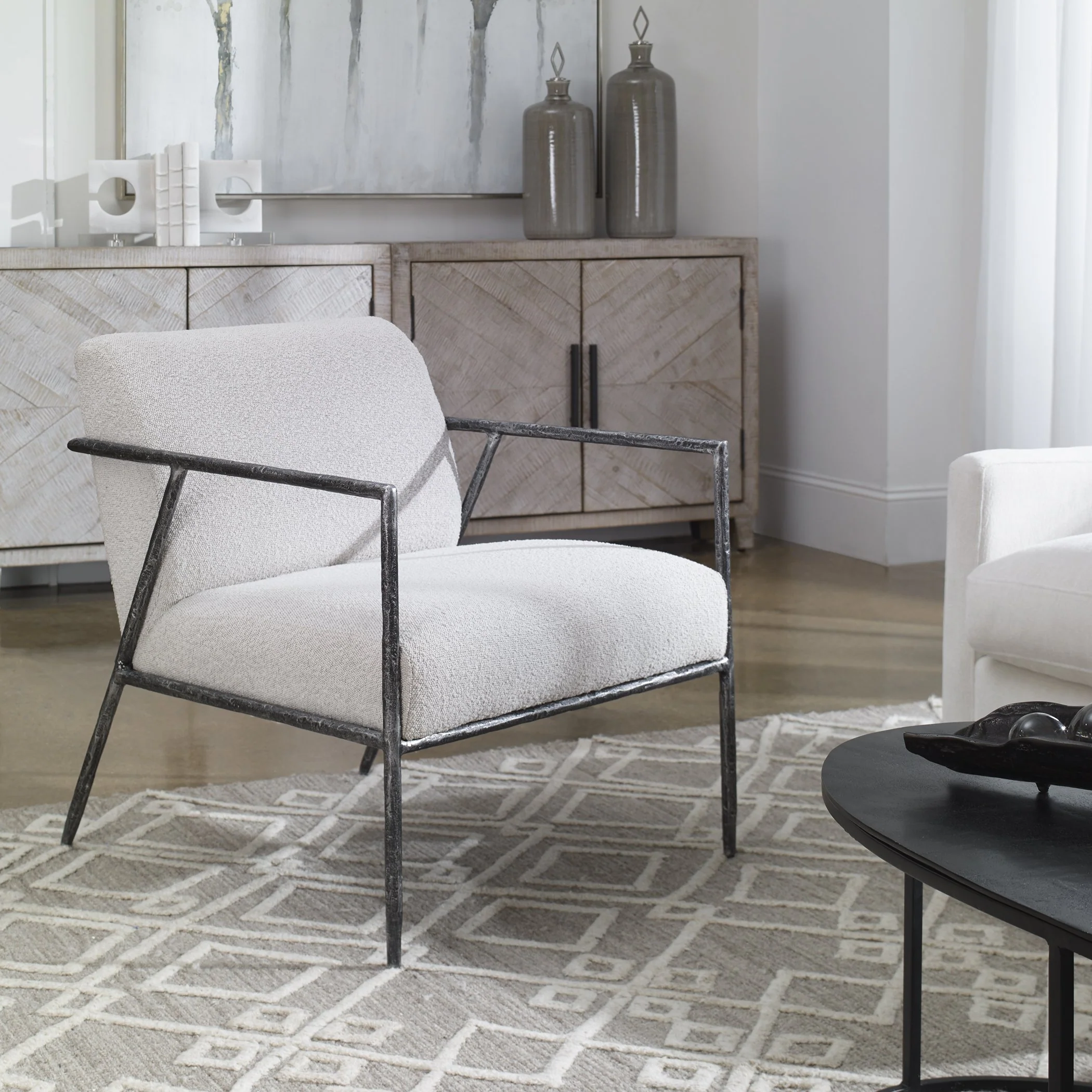 Uttermost Brisbane Light Gray Accent Chair - Image 2