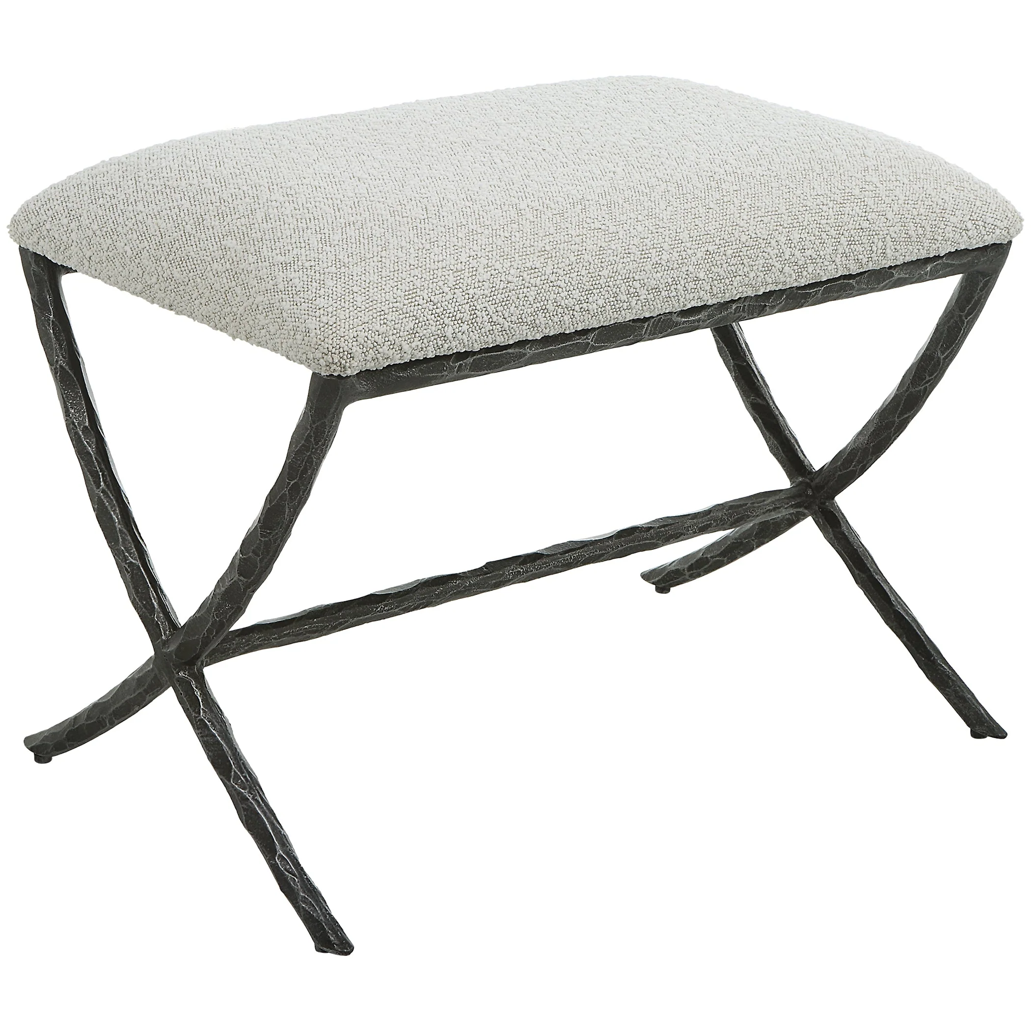 Uttermost Brisby Gray Fabric Small Bench - Image 4