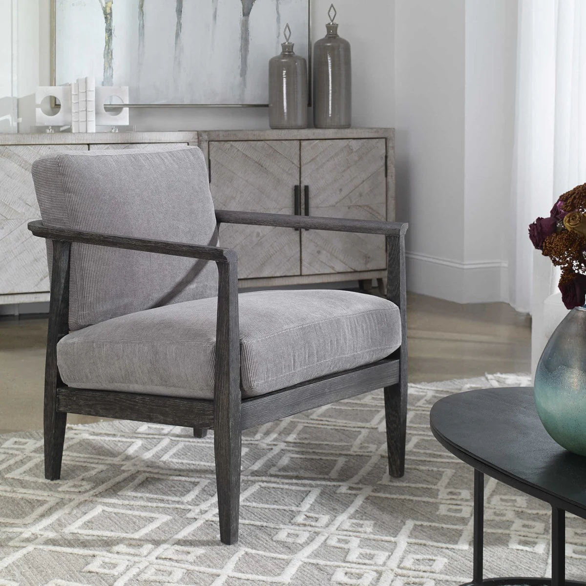 Uttermost Brunei Accent Chair, Gray