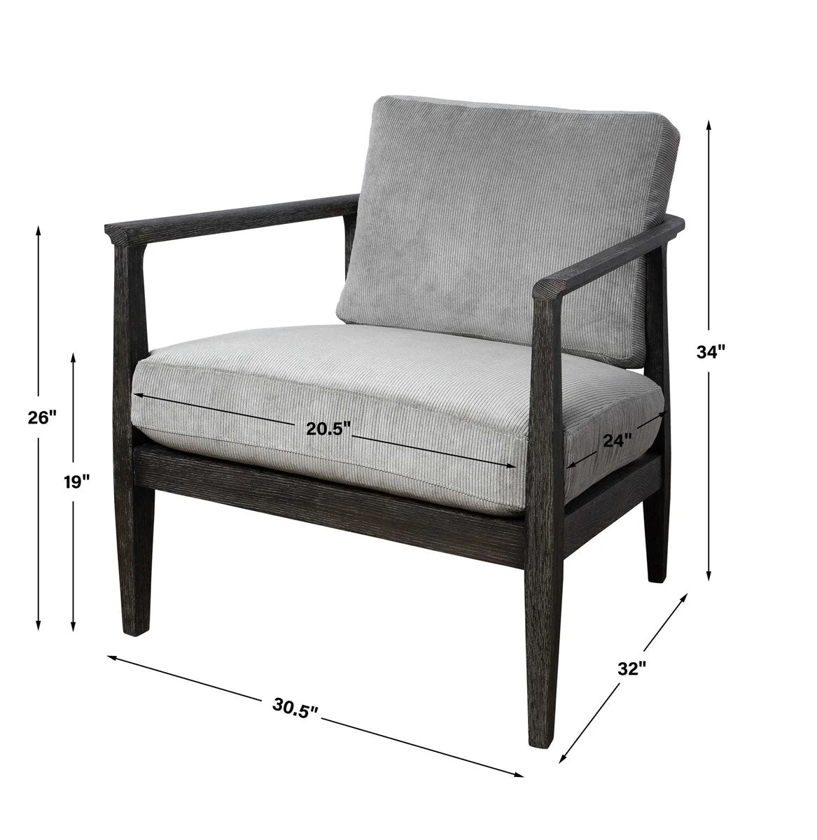 Uttermost Brunei Accent Chair, Gray - Image 9