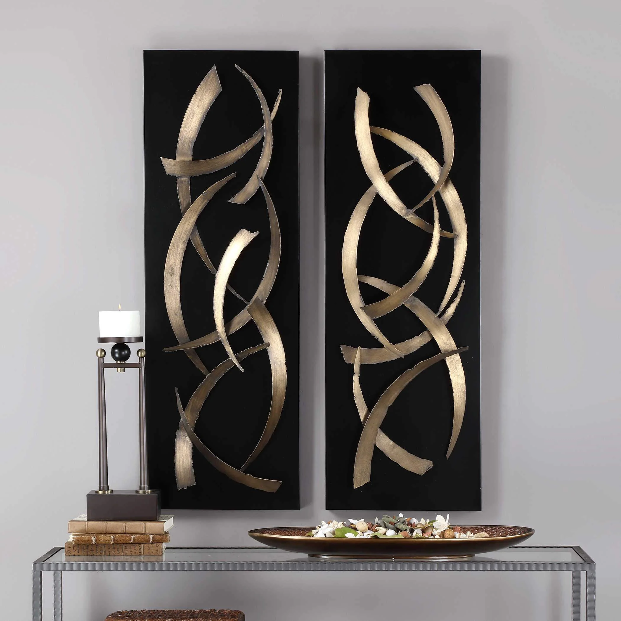 Uttermost Brushstrokes Metal Wall Panels, S/2