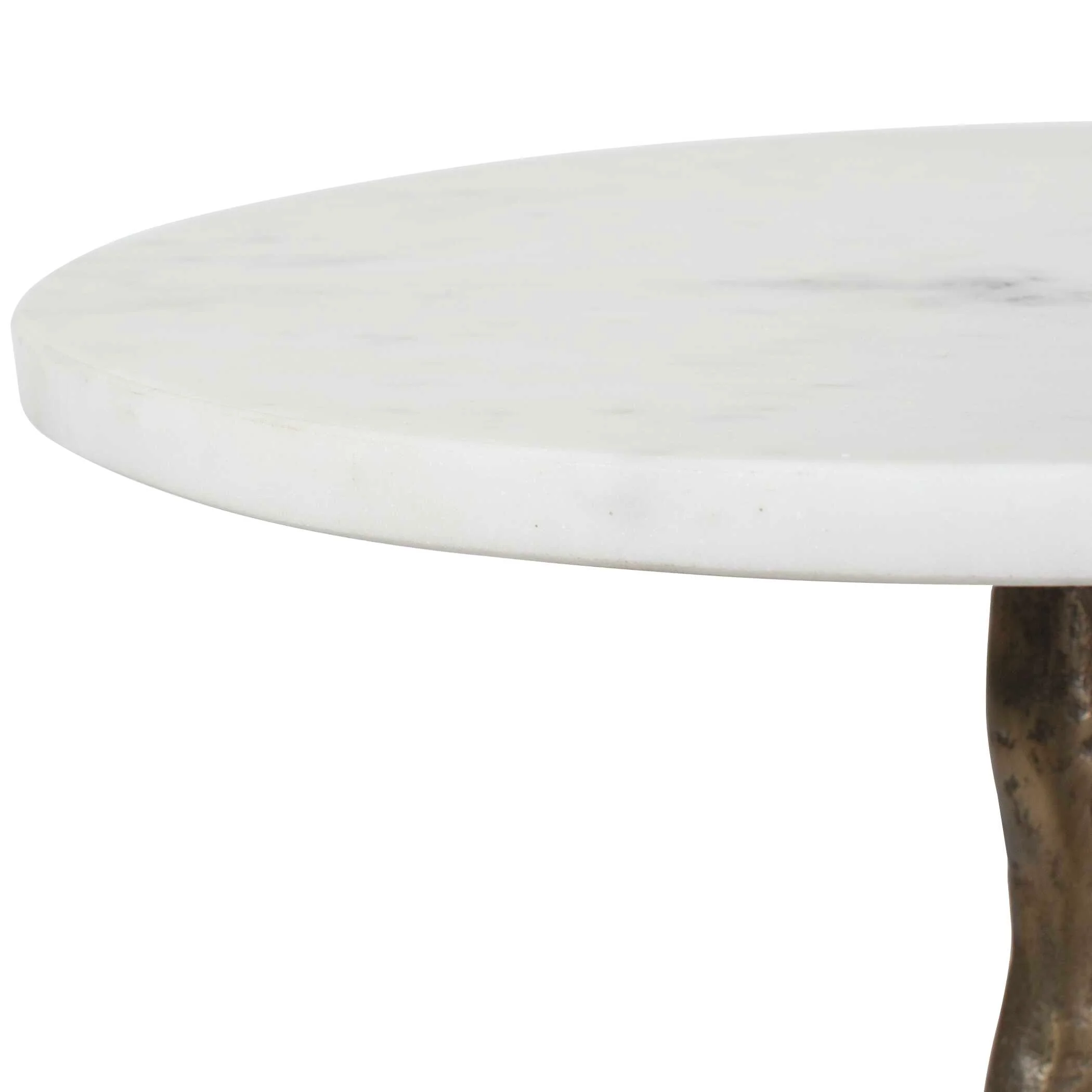 Uttermost Calais White Marble Accent Table - Image 6