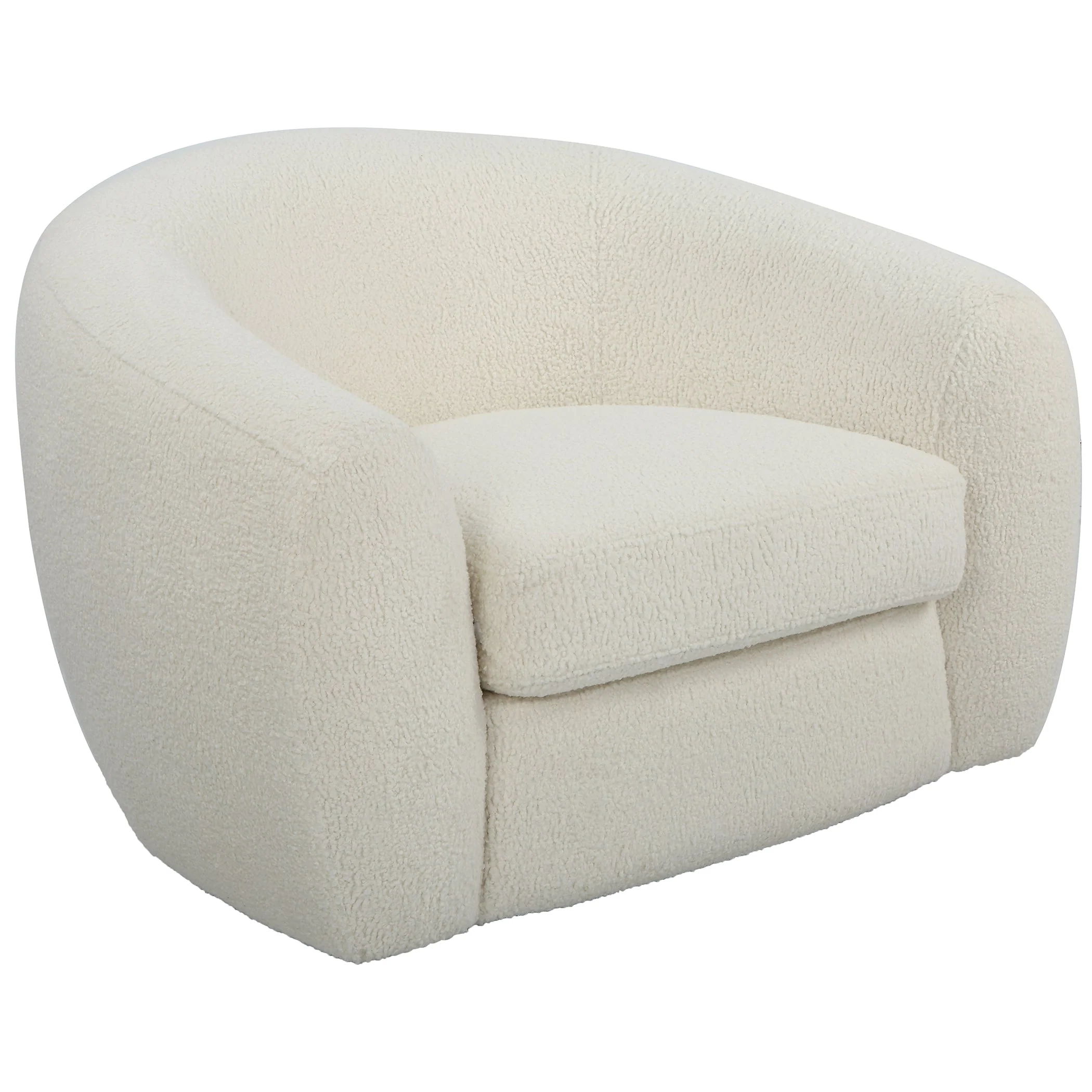 Uttermost Capra Art Deco White Swivel Chair - Image 6
