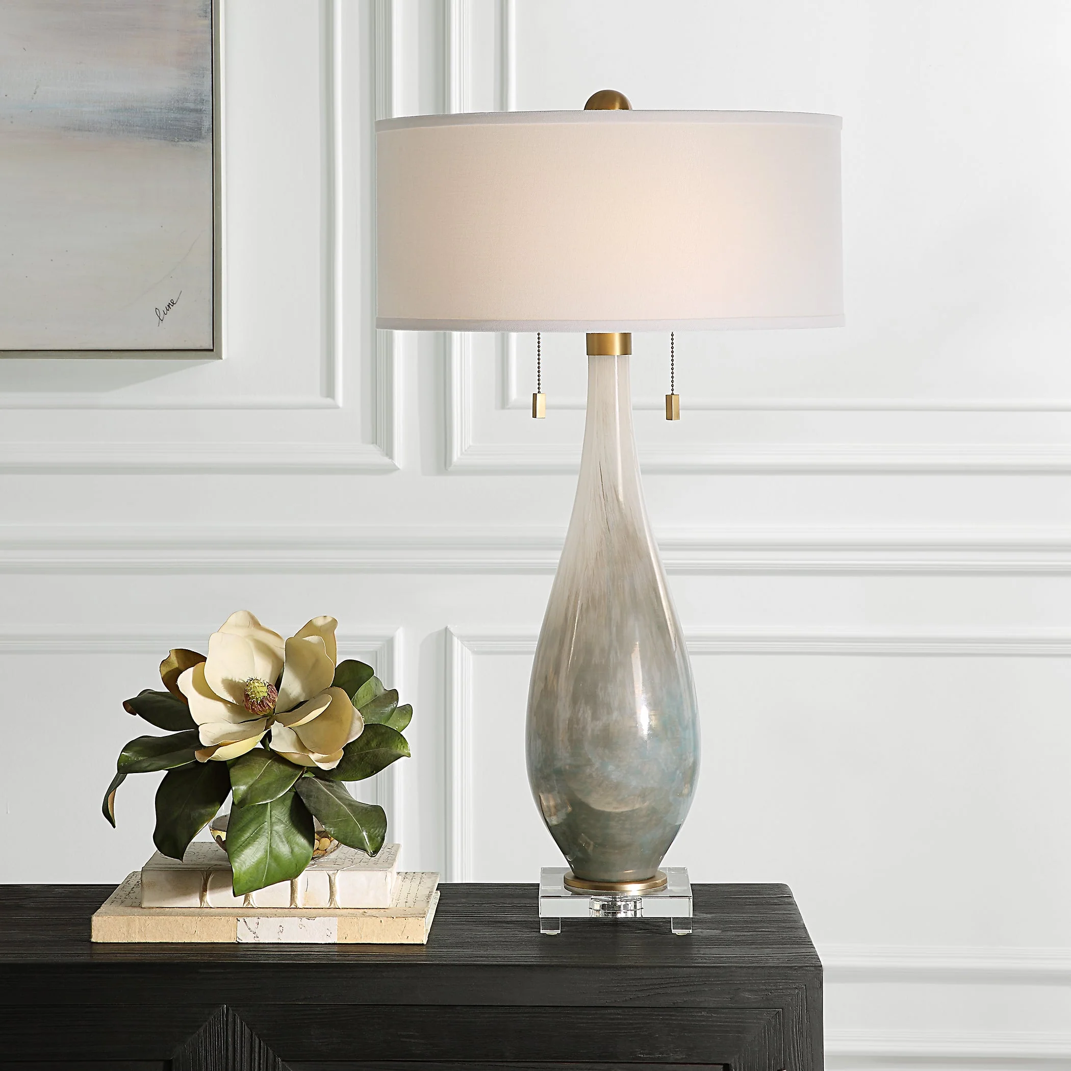Uttermost Cardoni Bronze Glass Table Lamp - Image 2