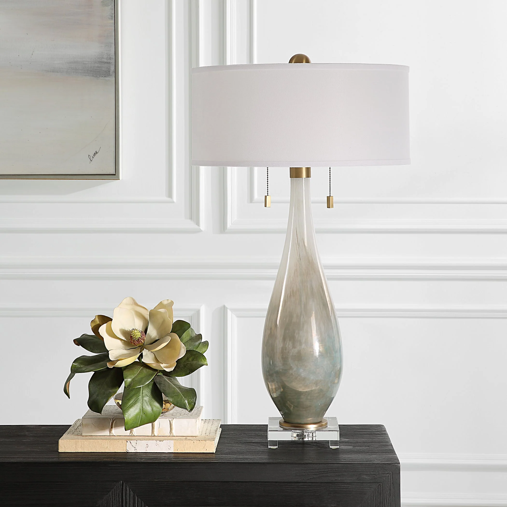 Uttermost Cardoni Bronze Glass Table Lamp - Image 3