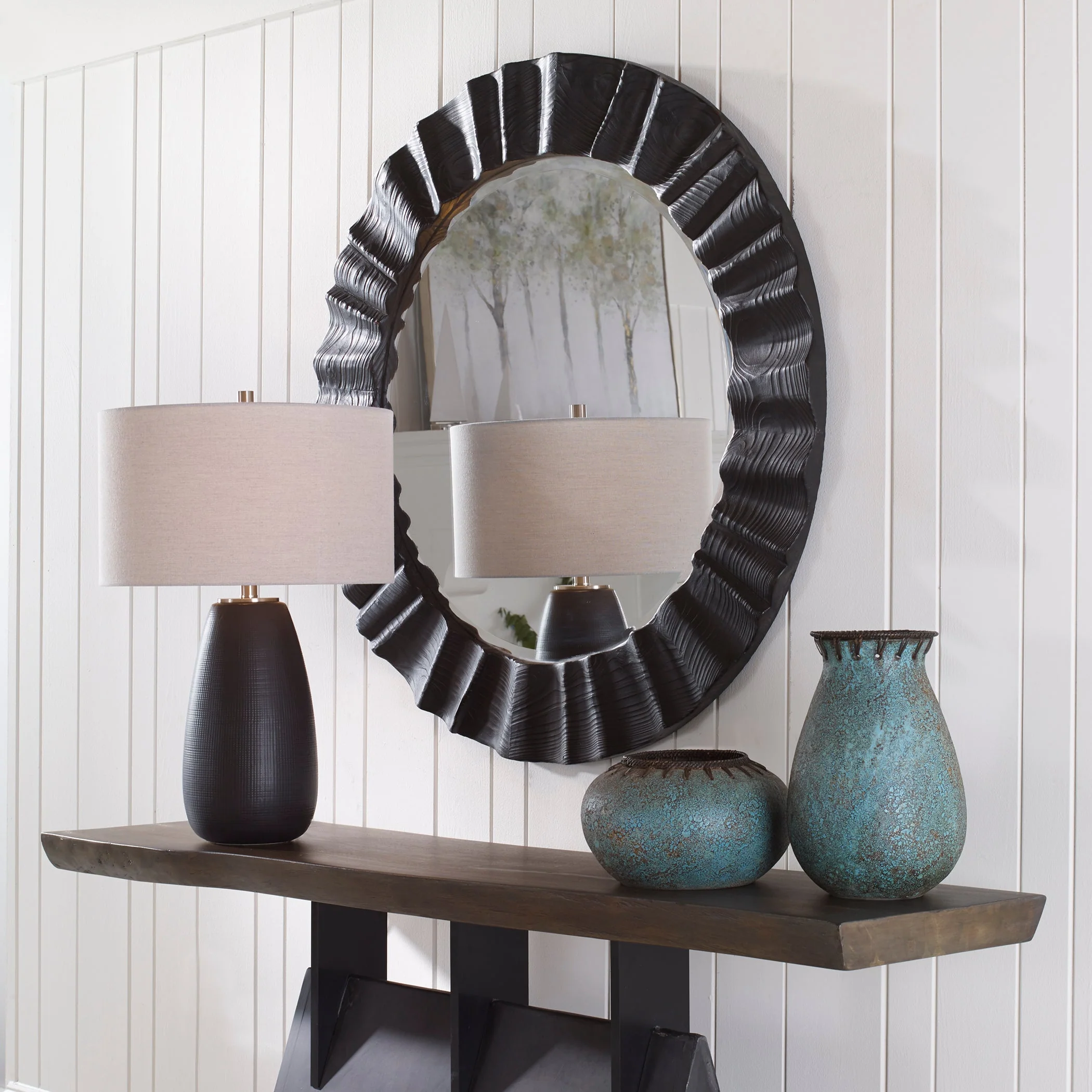 Uttermost Caribou Dark Espresso Round Mirror - Image 2