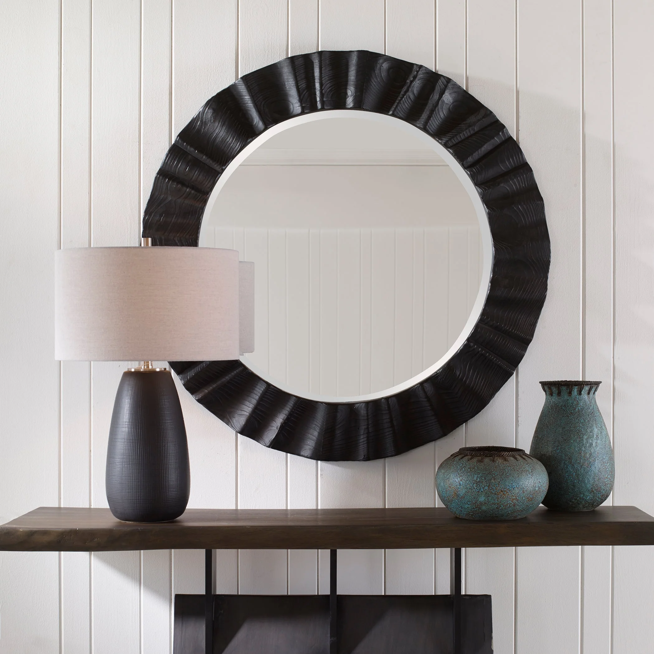 Uttermost Caribou Dark Espresso Round Mirror - Image 3