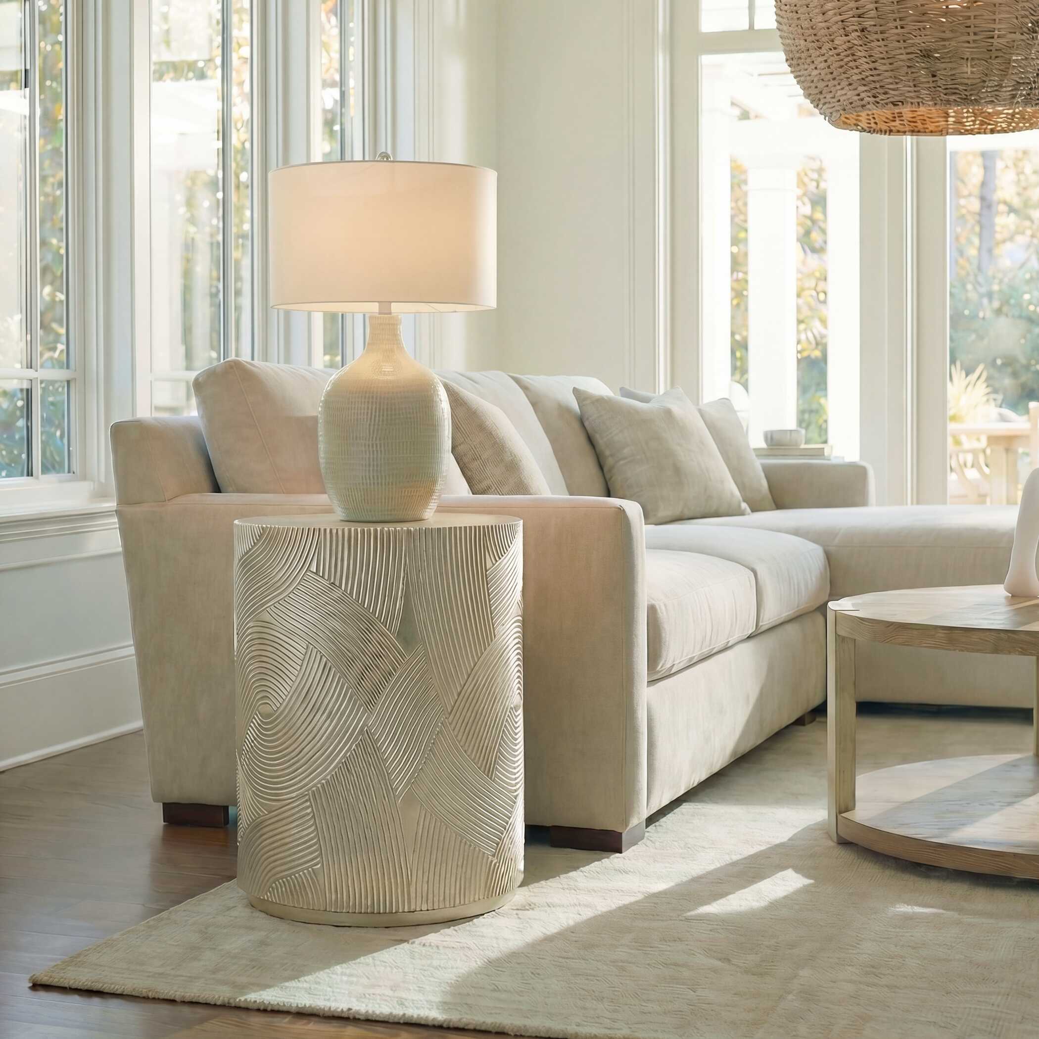Uttermost Cassandra Gold Drum Accent Table - Image 2