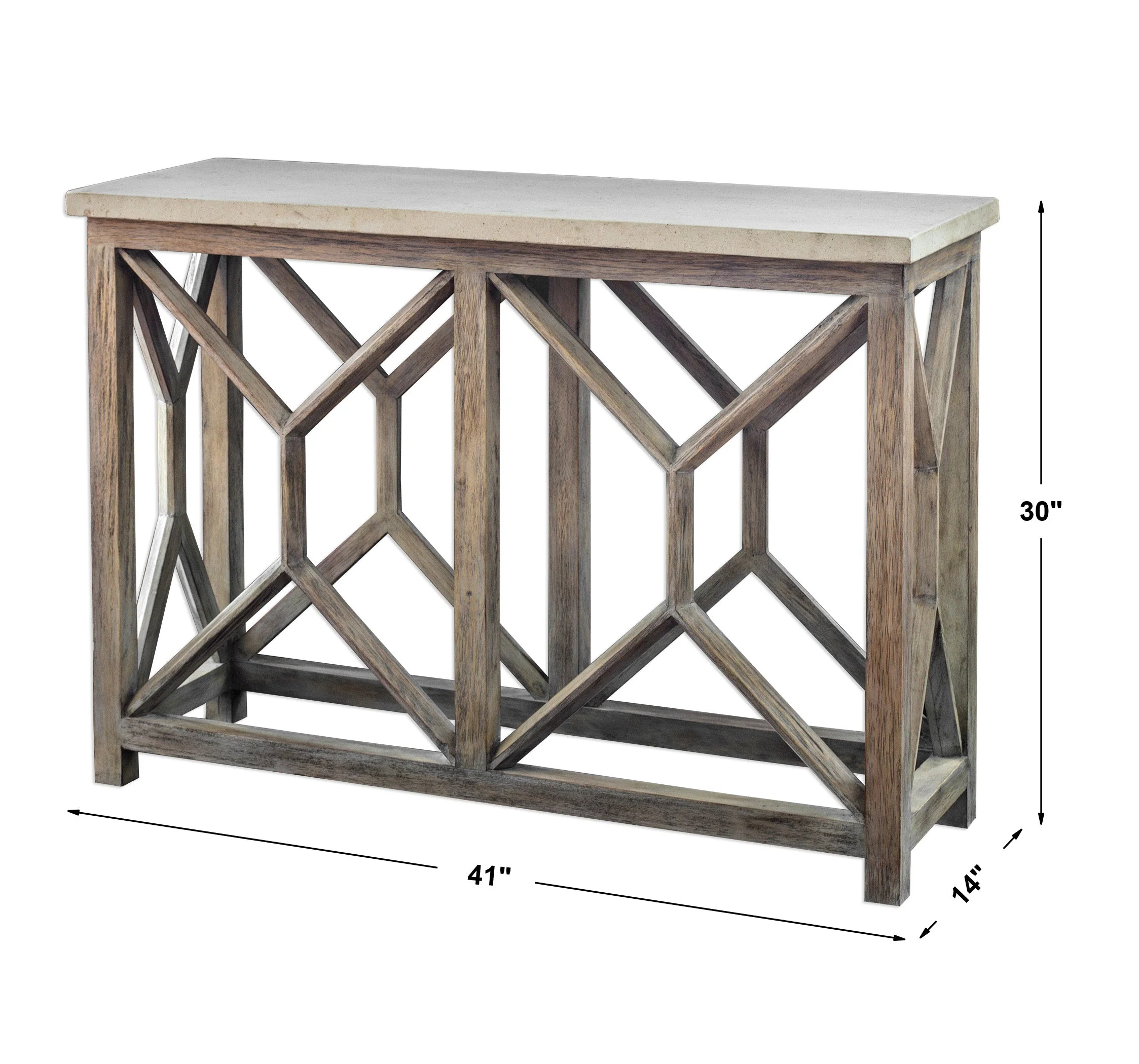 Uttermost Catali Ivory Stone Console Table - Image 3