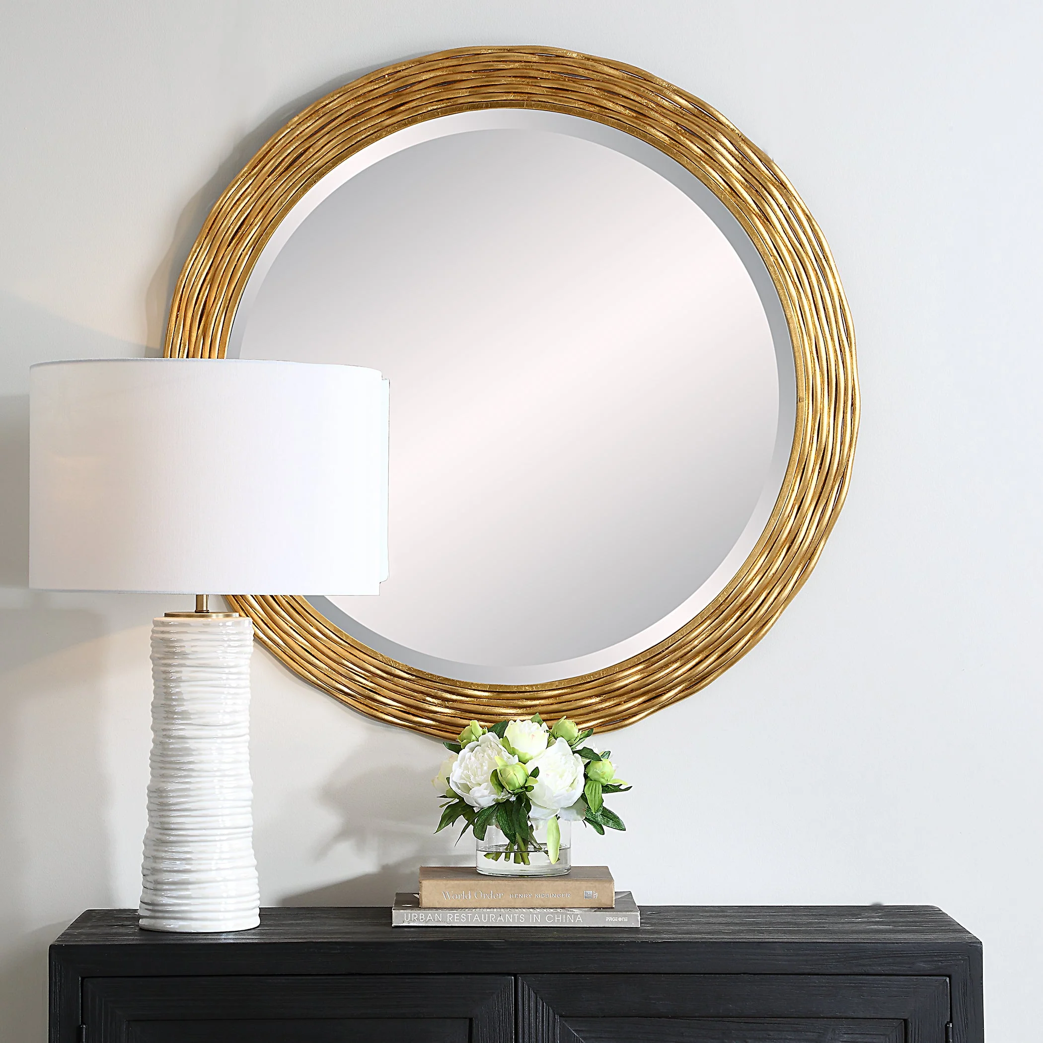 Uttermost Celeste Gold Round Mirror - Image 2