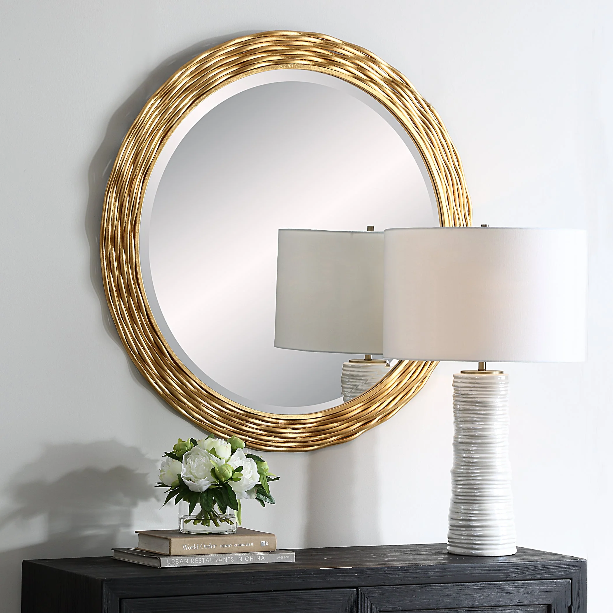 Uttermost Celeste Gold Round Mirror - Image 4