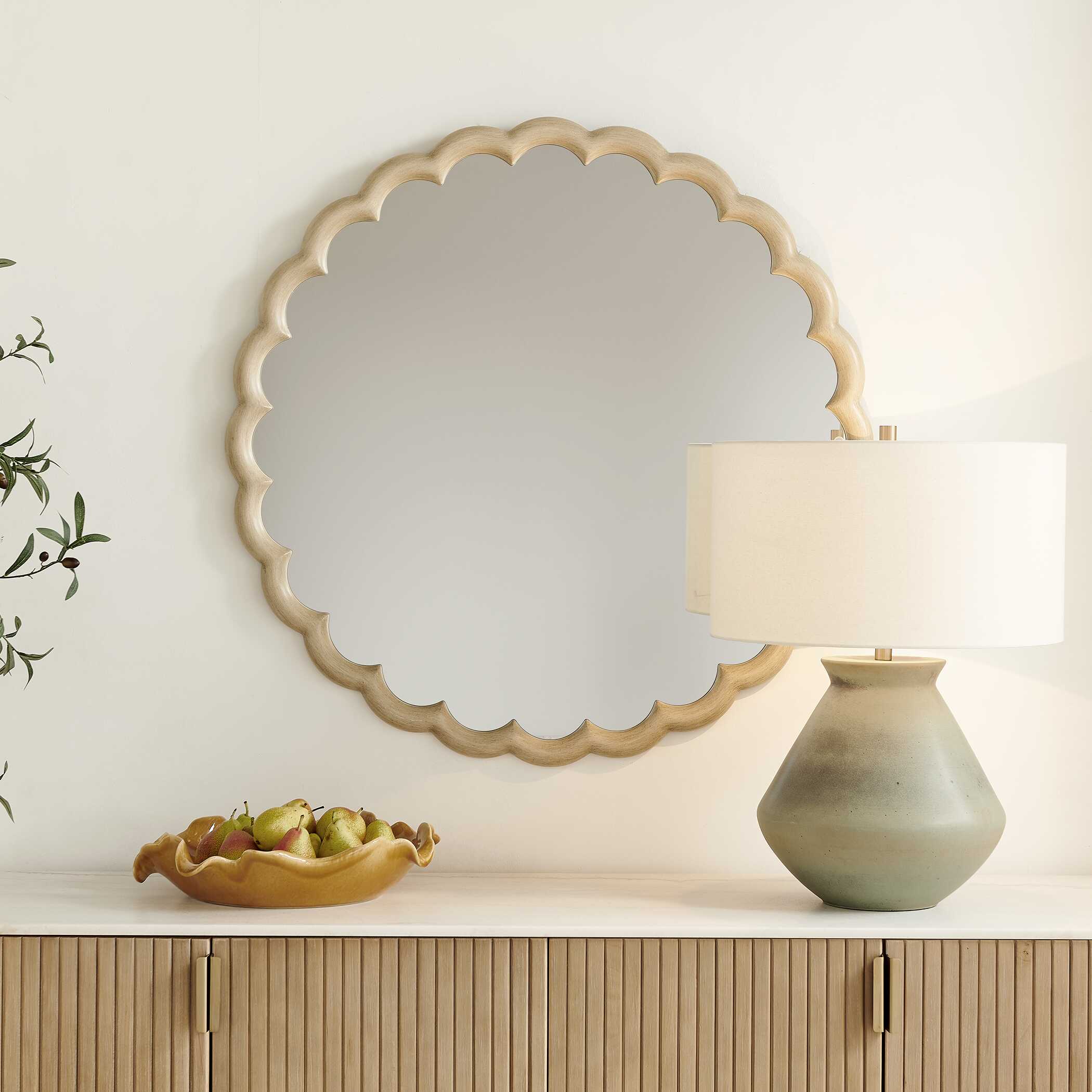 Uttermost Cerrito Burnished Ivory Round Mirror - Image 2