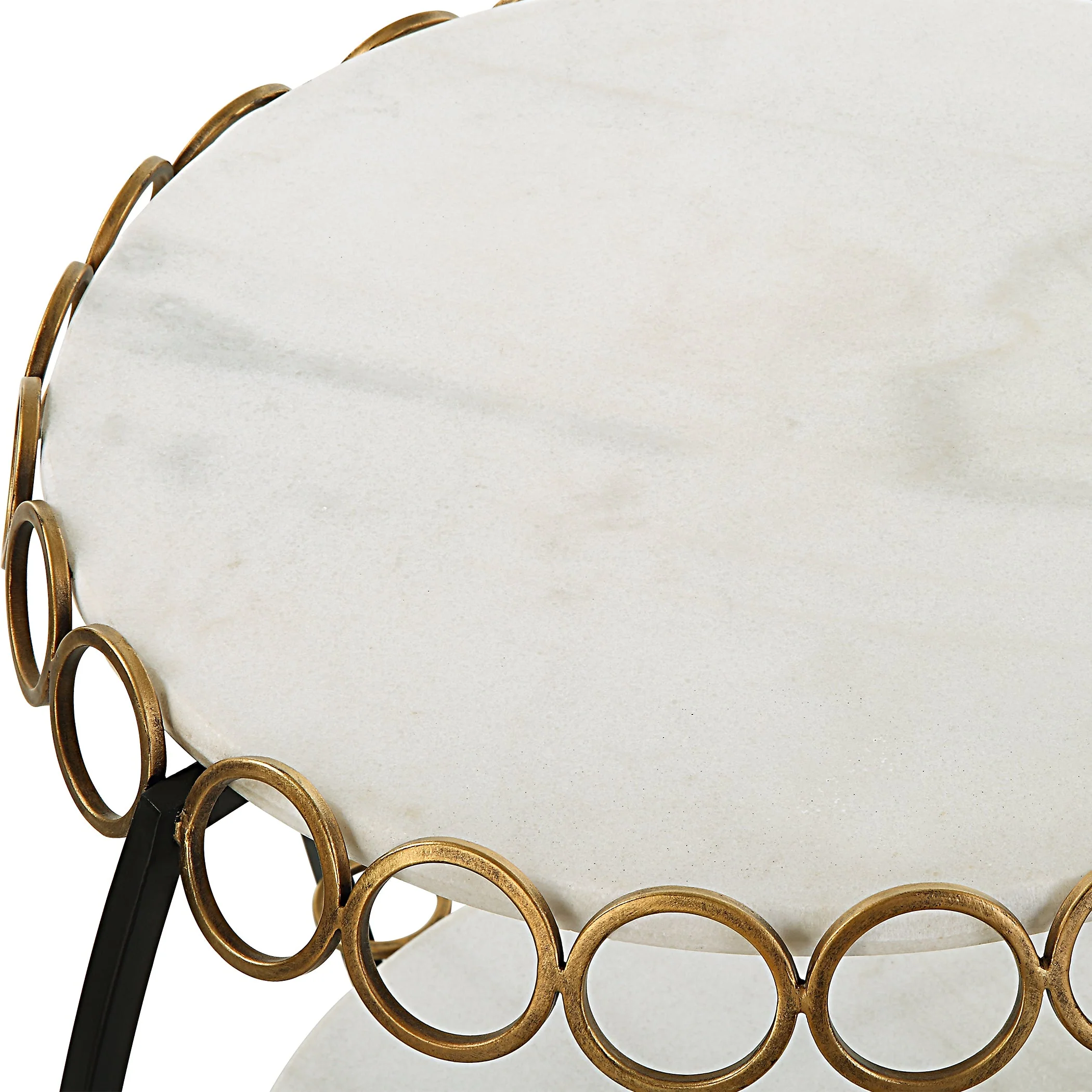 Uttermost Chainlink White Marble Side Table - Image 5