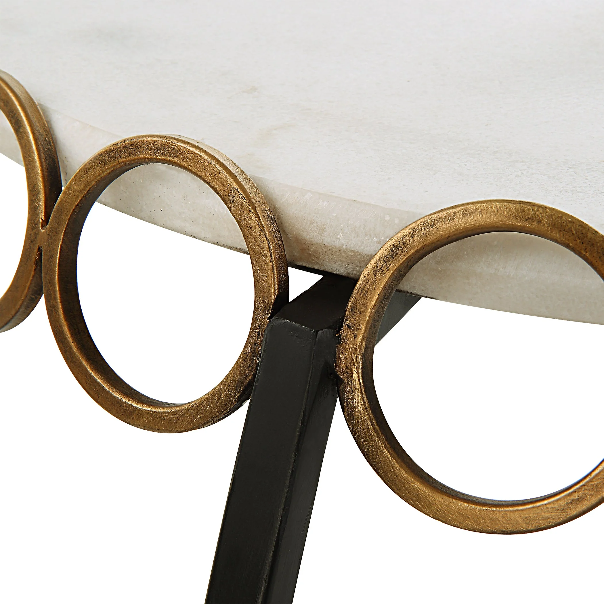 Uttermost Chainlink White Marble Side Table - Image 6