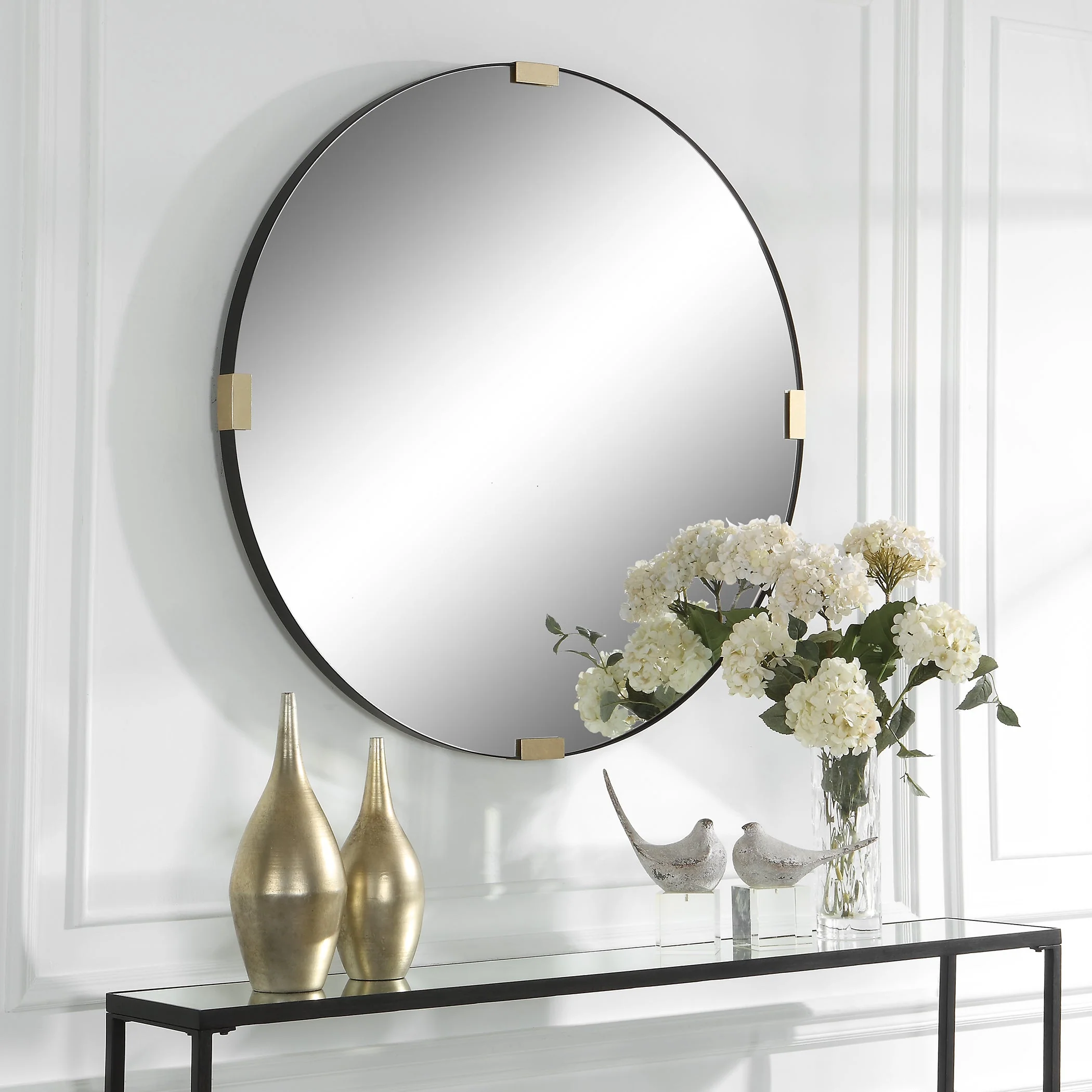 Uttermost Clip Modern Round Mirror - Image 3