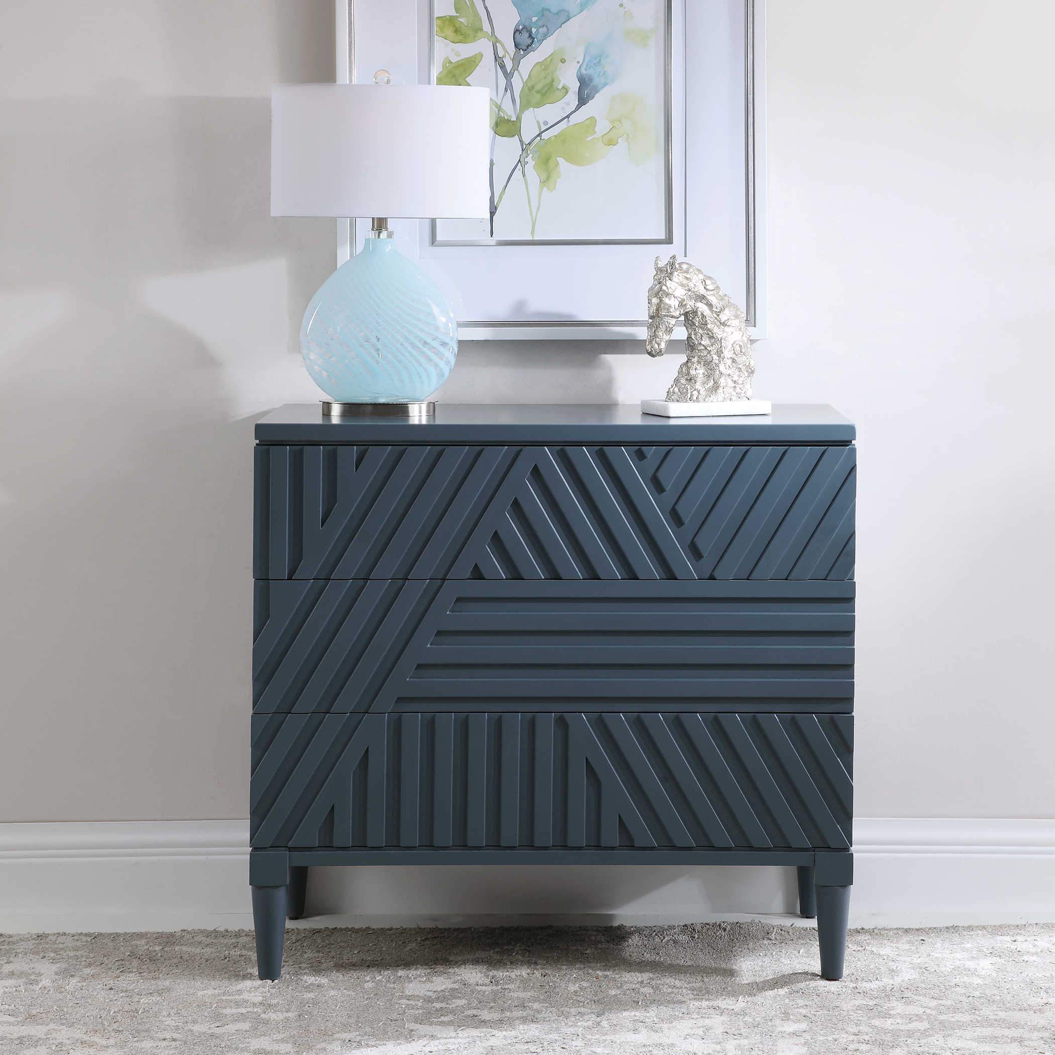 Uttermost Colby Drawer Chest, Blue