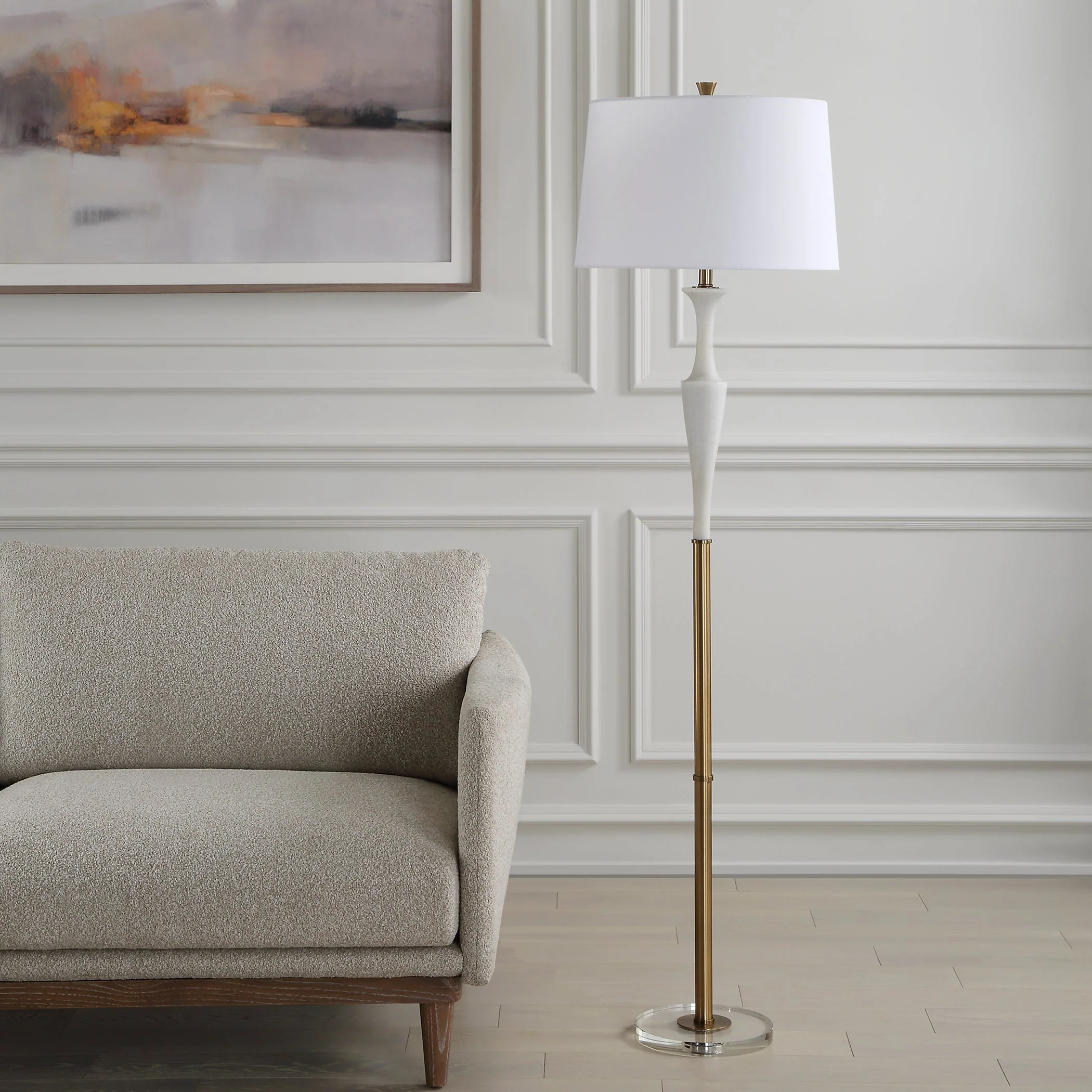 Uttermost Colette White Stone Floor Lamp - Image 4
