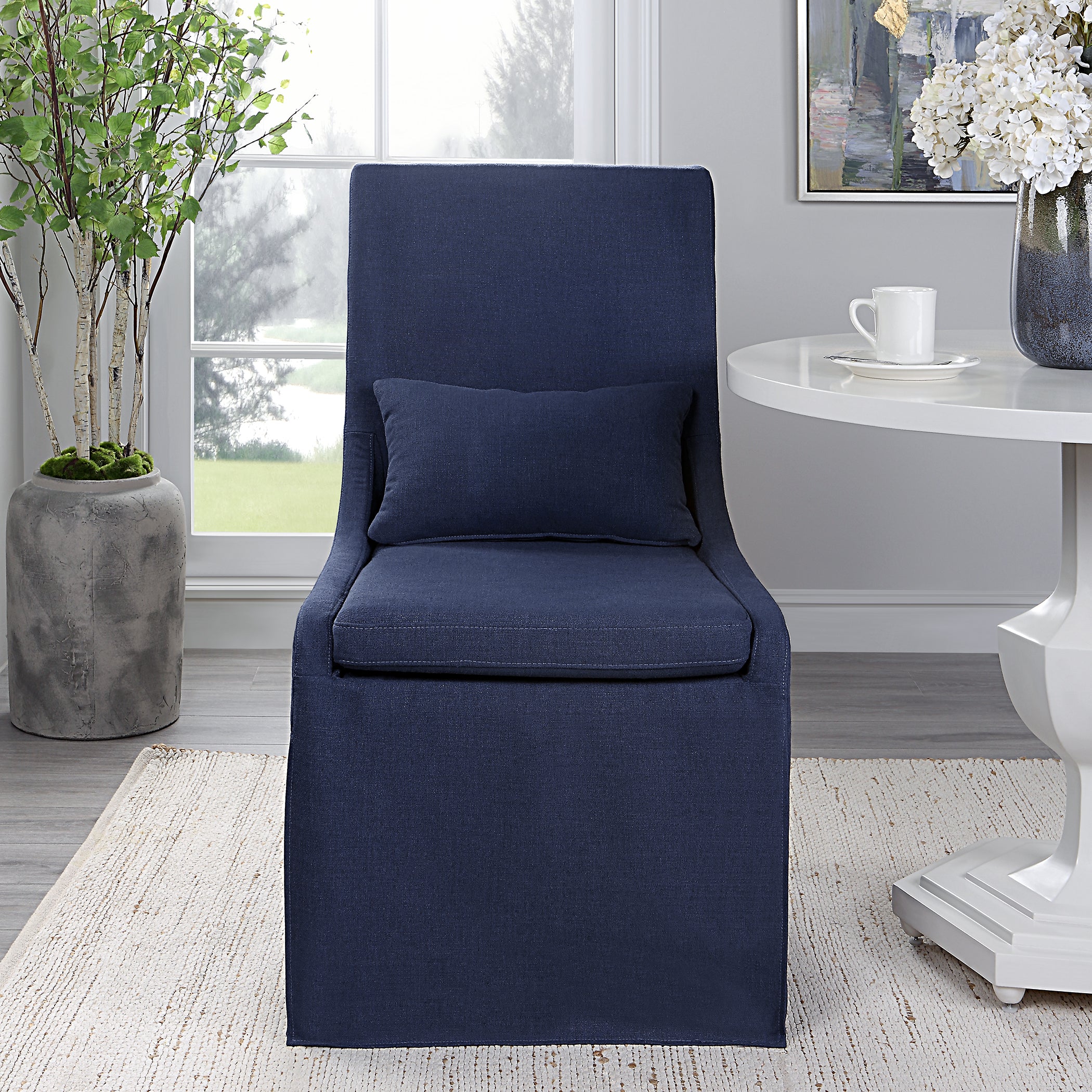 Uttermost Coley Denim Armless Chair - Image 2