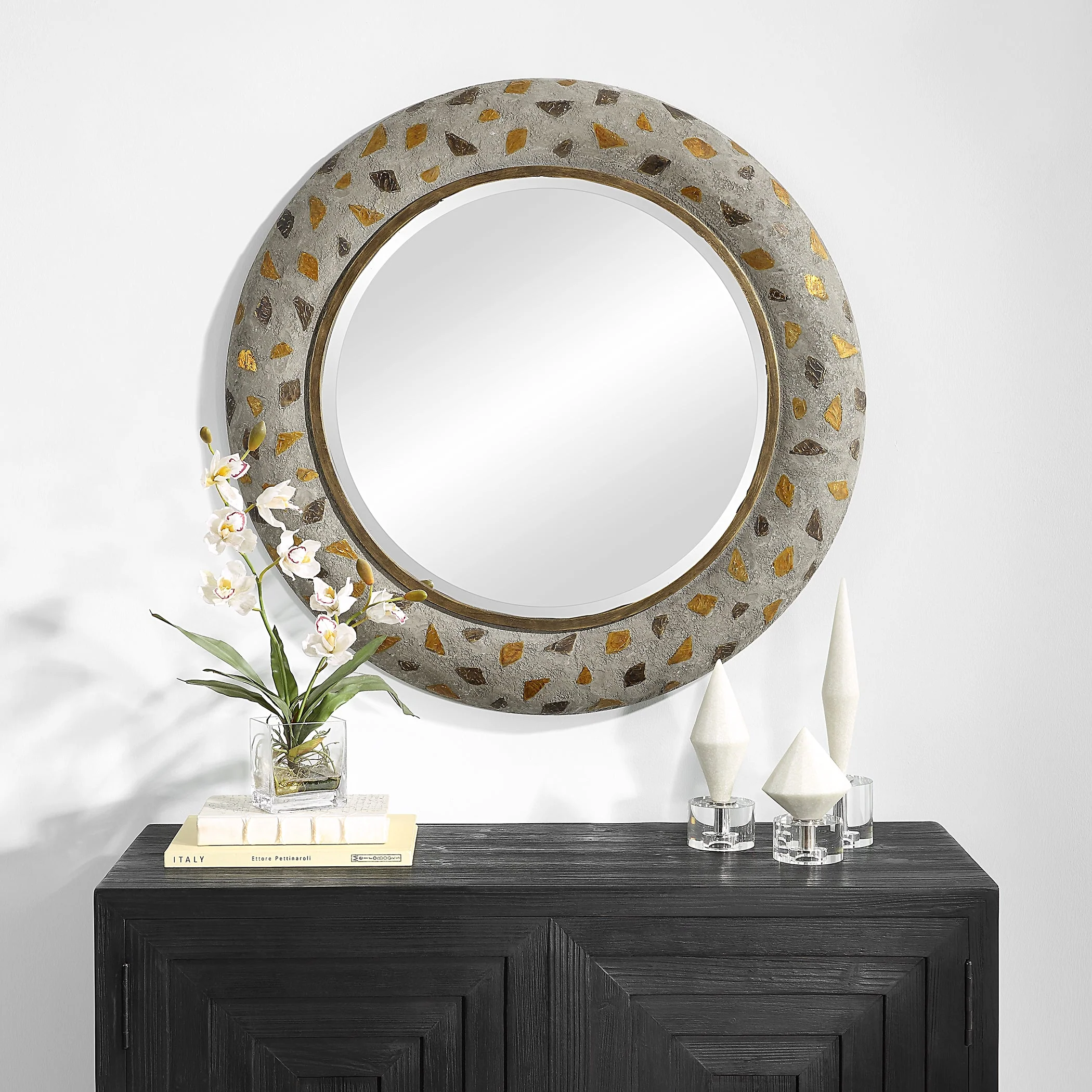 Uttermost Copper Terrazzo Round Mirror - CLOSEOUT - Image 2