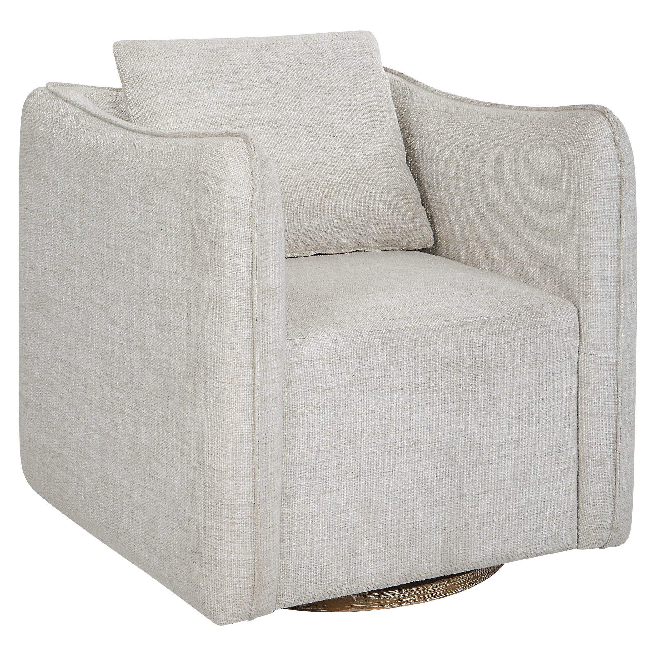 Uttermost Corben White Swivel Armchair - Image 4