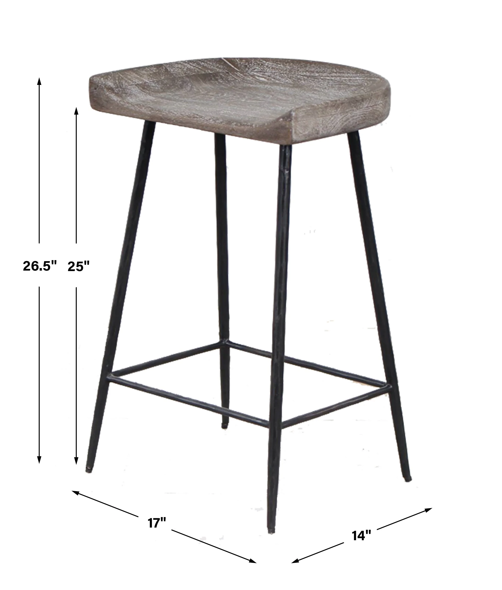 Uttermost Cordova Carved Wood Counter Stool - Image 3