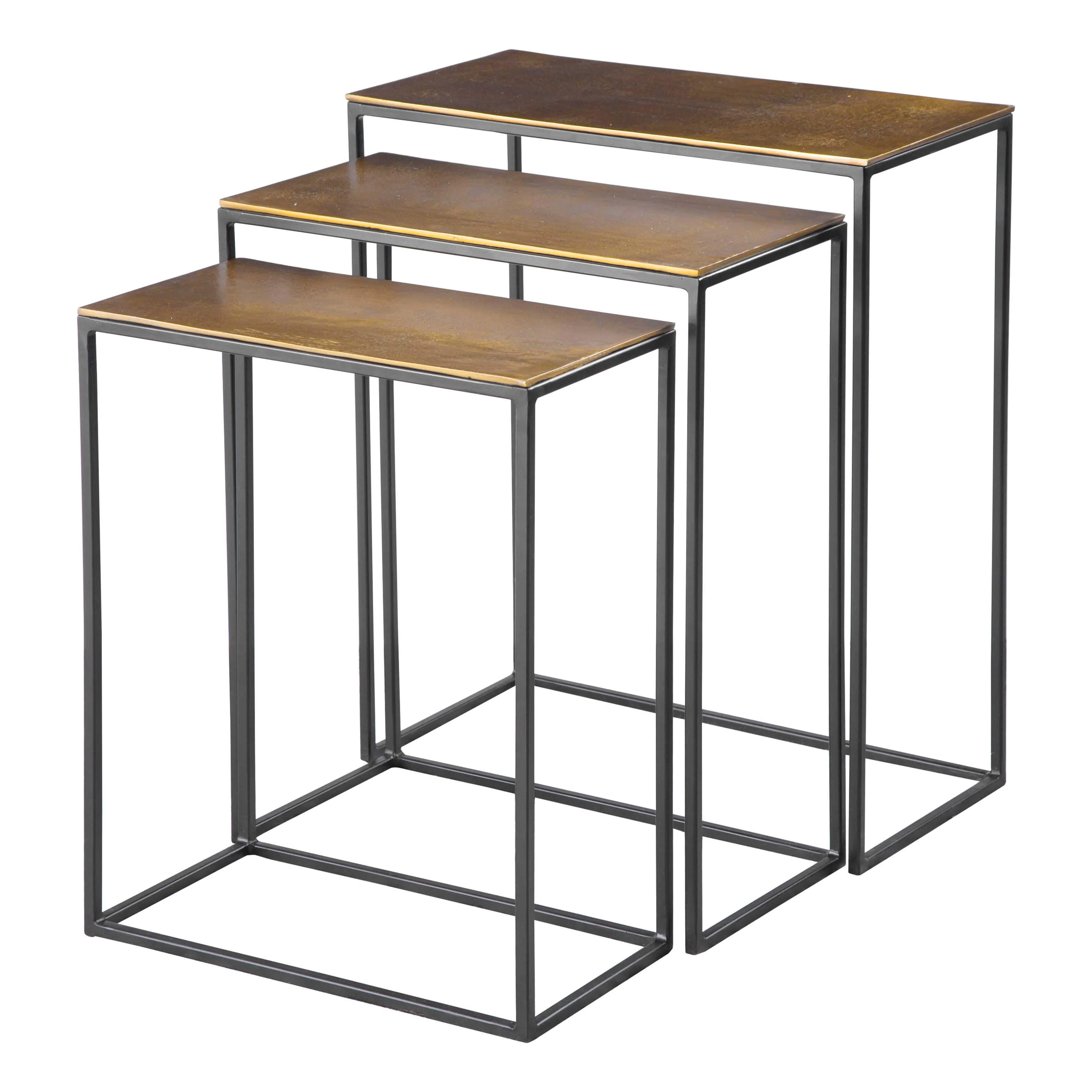Uttermost Coreene Nesting Tables S/3, Gold - Image 2