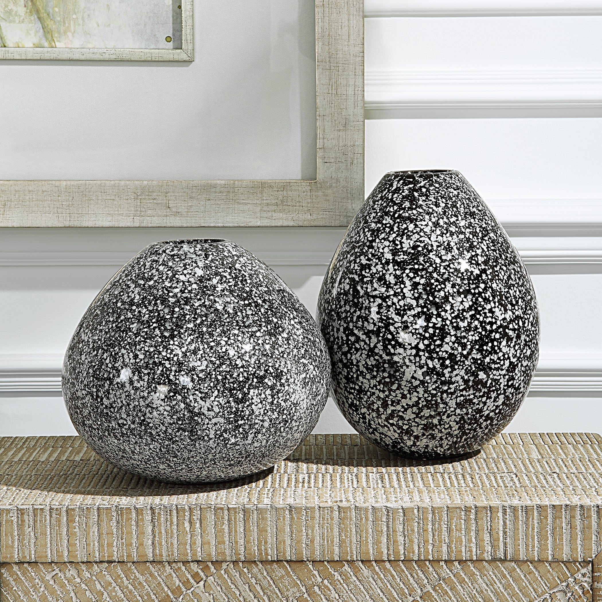 Uttermost Cosmic Black & White Vases, Set/2 - Image 3