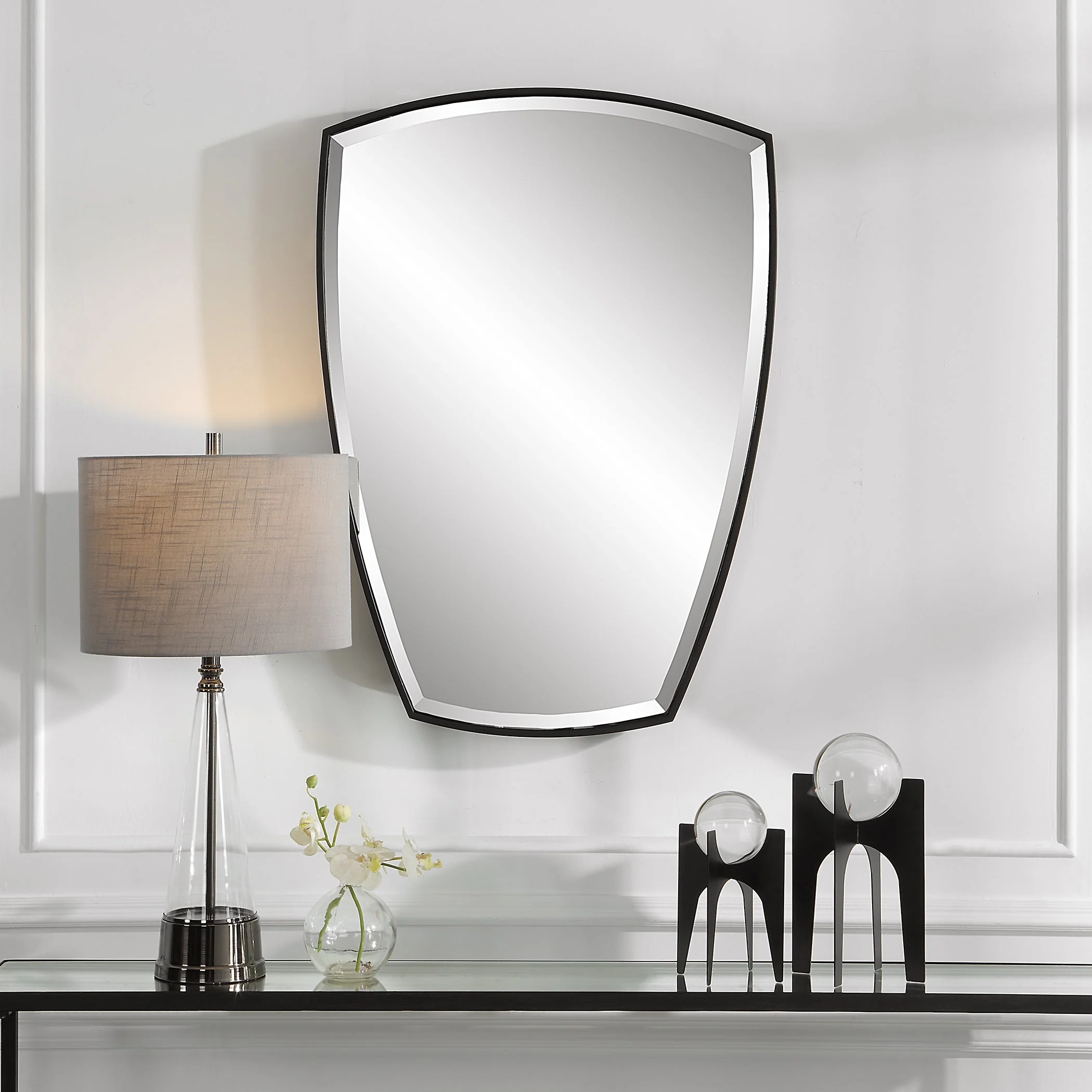 Uttermost Crest Curved Iron Mirror - CLOSEOUT - Image 2