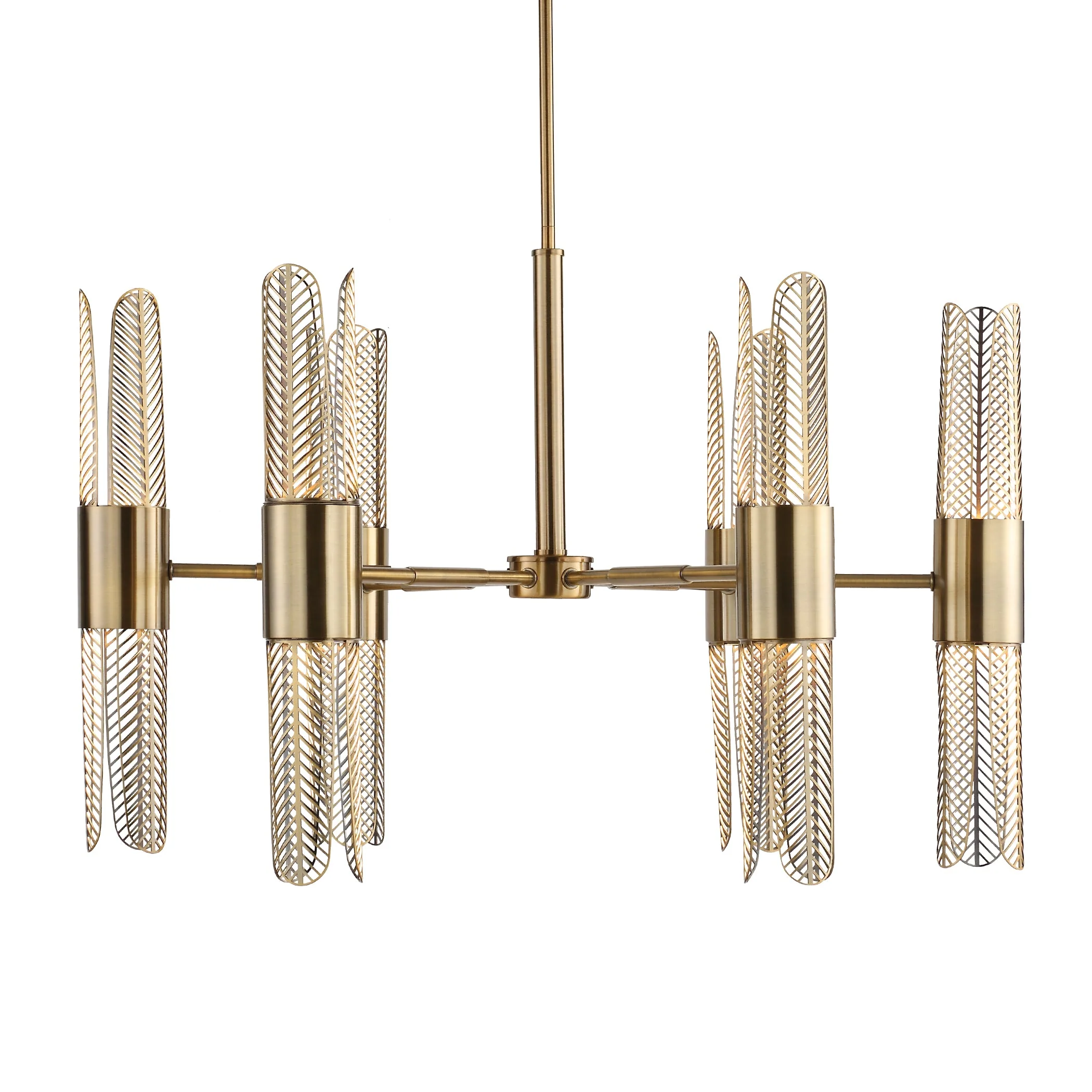 Uttermost Cret 12 Light Brass Chandelier