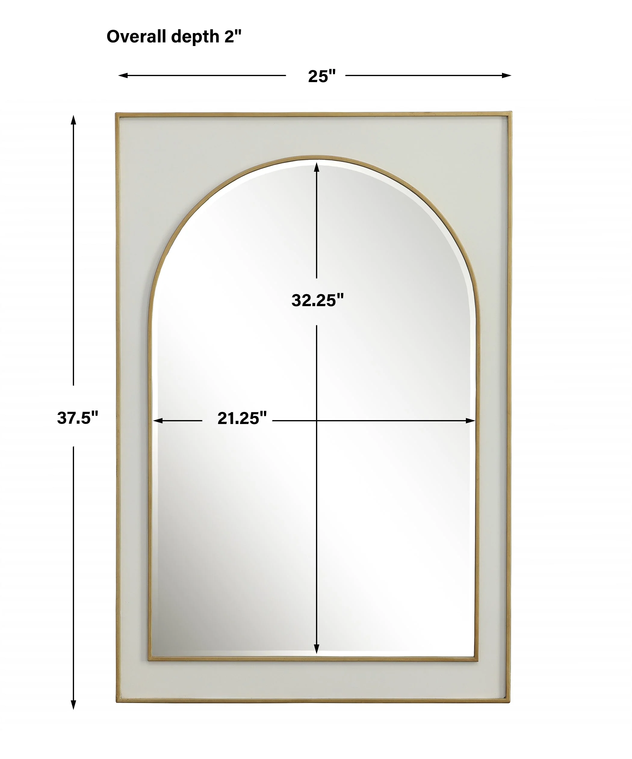Uttermost Crisanta Gloss White Arch Mirror - Image 3