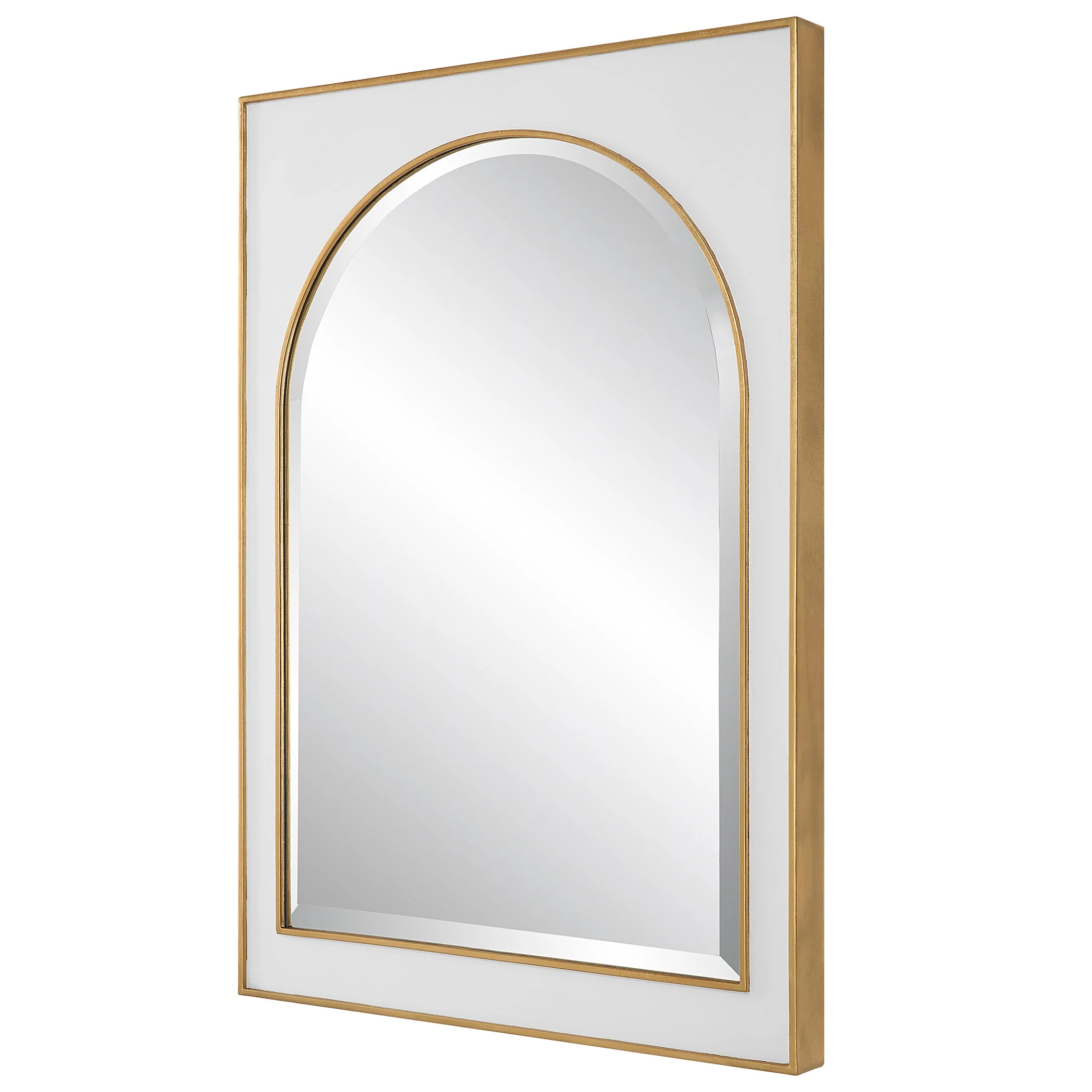 Uttermost Crisanta Gloss White Arch Mirror - Image 5