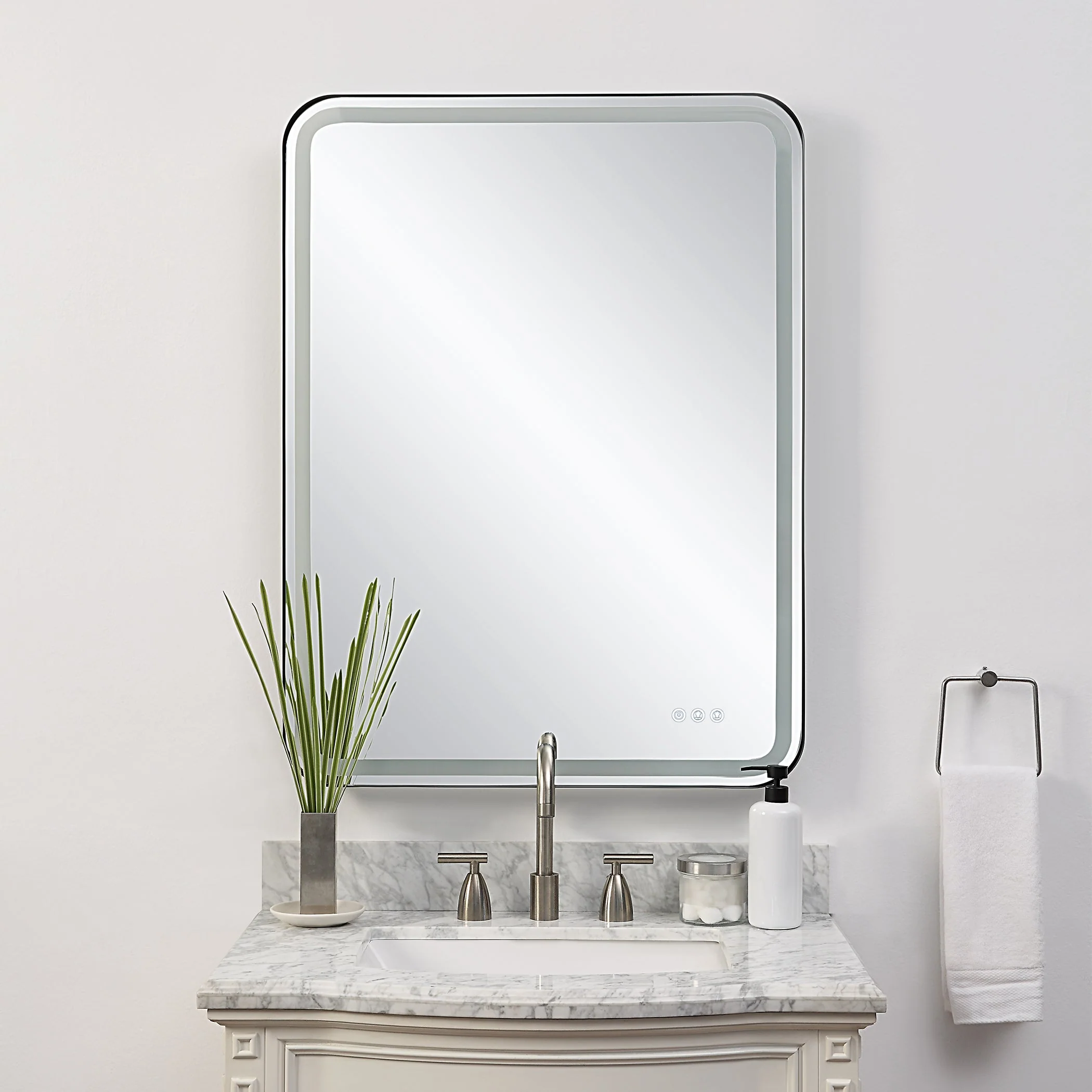 Uttermost Crofton Lighted Black Large Mirror - Image 2