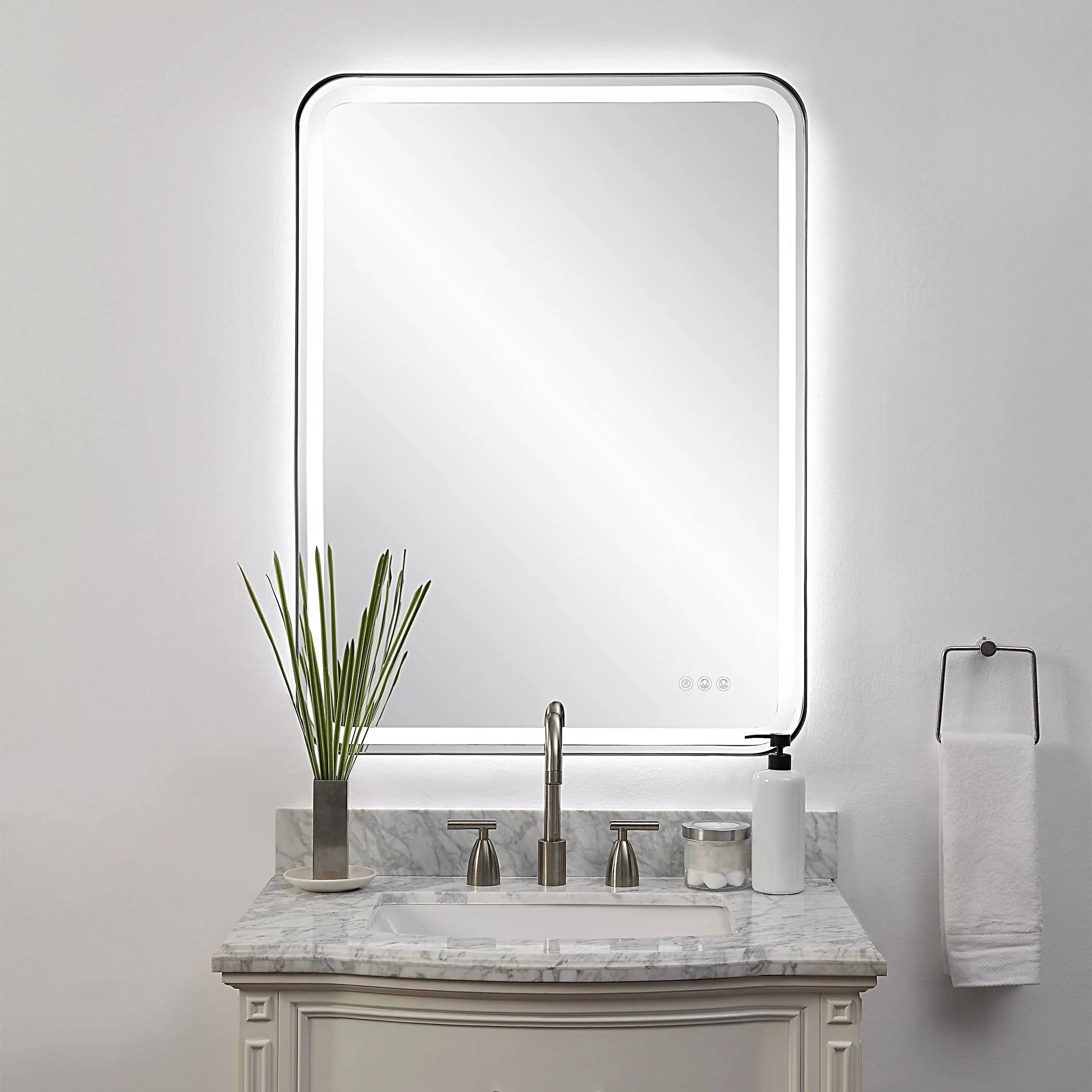 Uttermost Crofton Lighted Black Large Mirror - Image 3