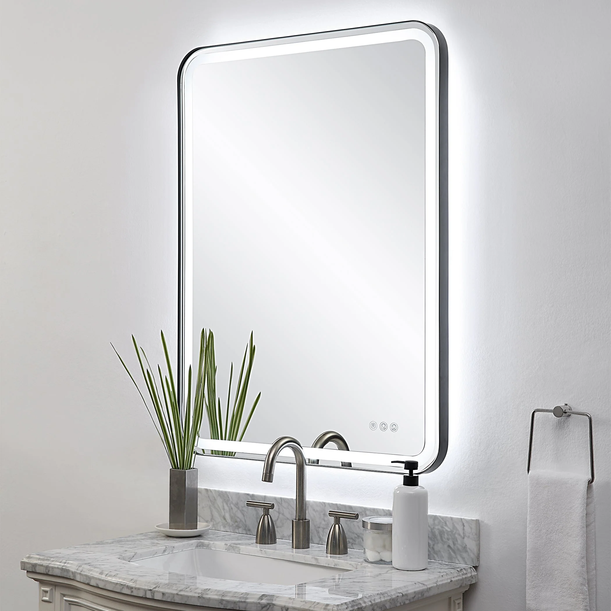 Uttermost Crofton Lighted Black Large Mirror - Image 5