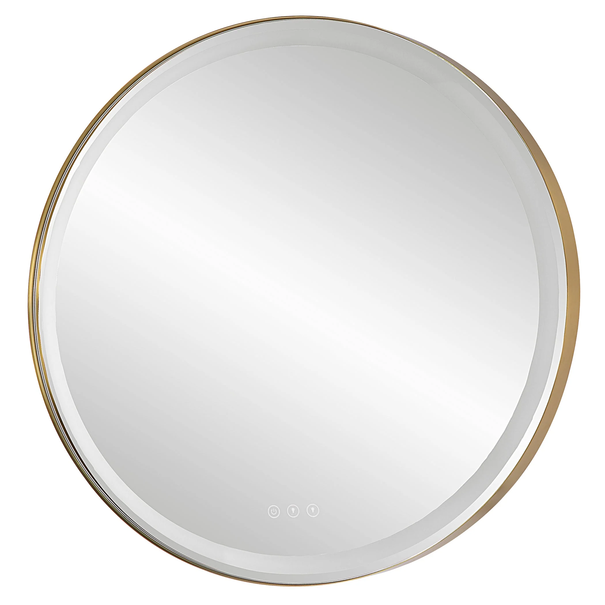 Uttermost Crofton Lighted Brass Round Mirror - Image 6