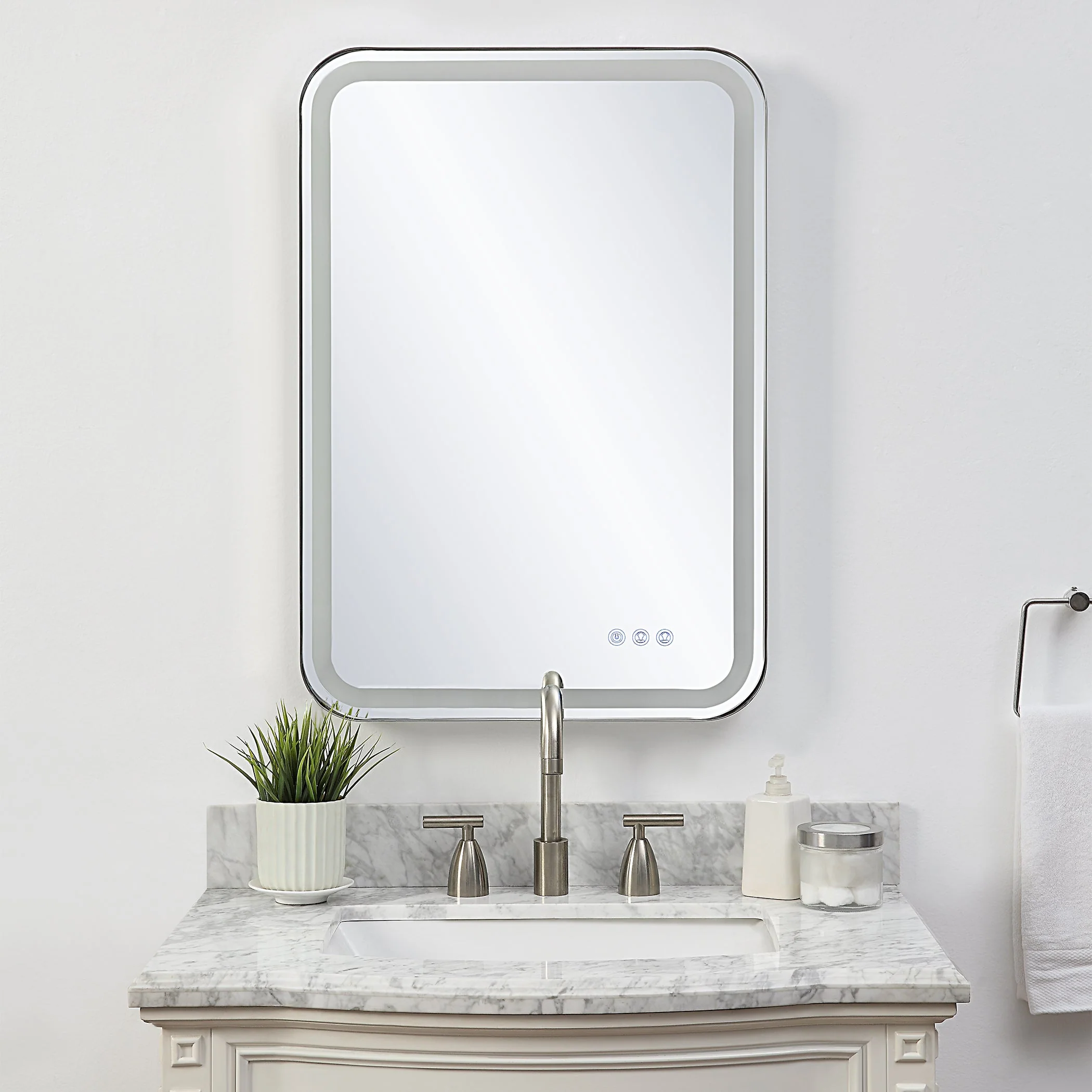Uttermost Crofton Lighted Nickel Vanity Mirror - Image 3