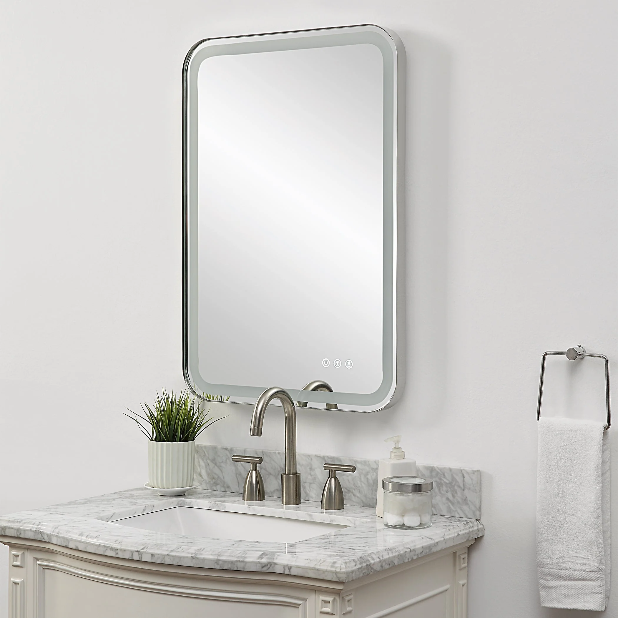 Uttermost Crofton Lighted Nickel Vanity Mirror - Image 5